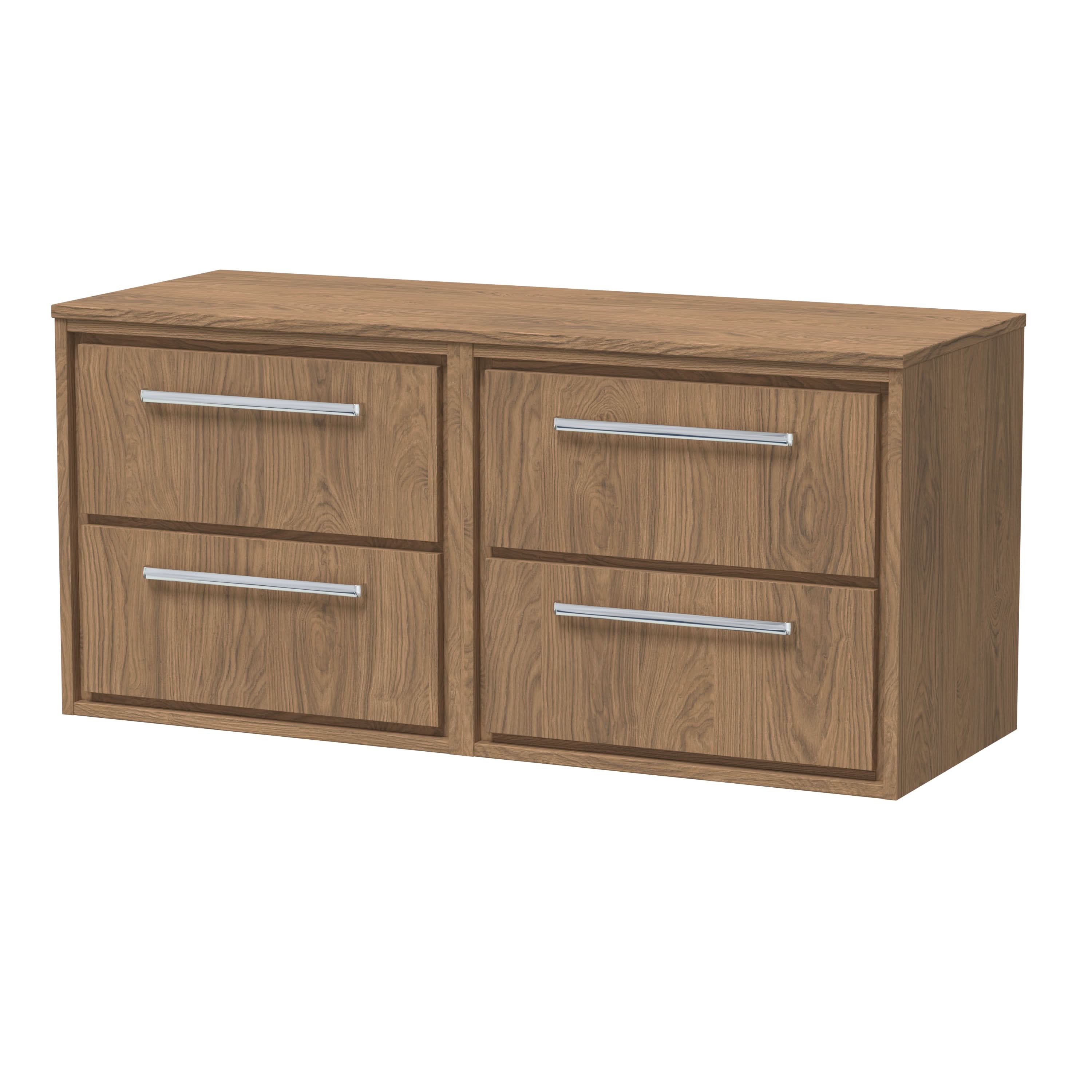 Hudson Reed Lille Countertop Basin Unit, 4 Drawer Counter Top Vanity Unit with Worktop, Modern Marble Top Vanity Unit for Luxury Bathrooms, 1200mm