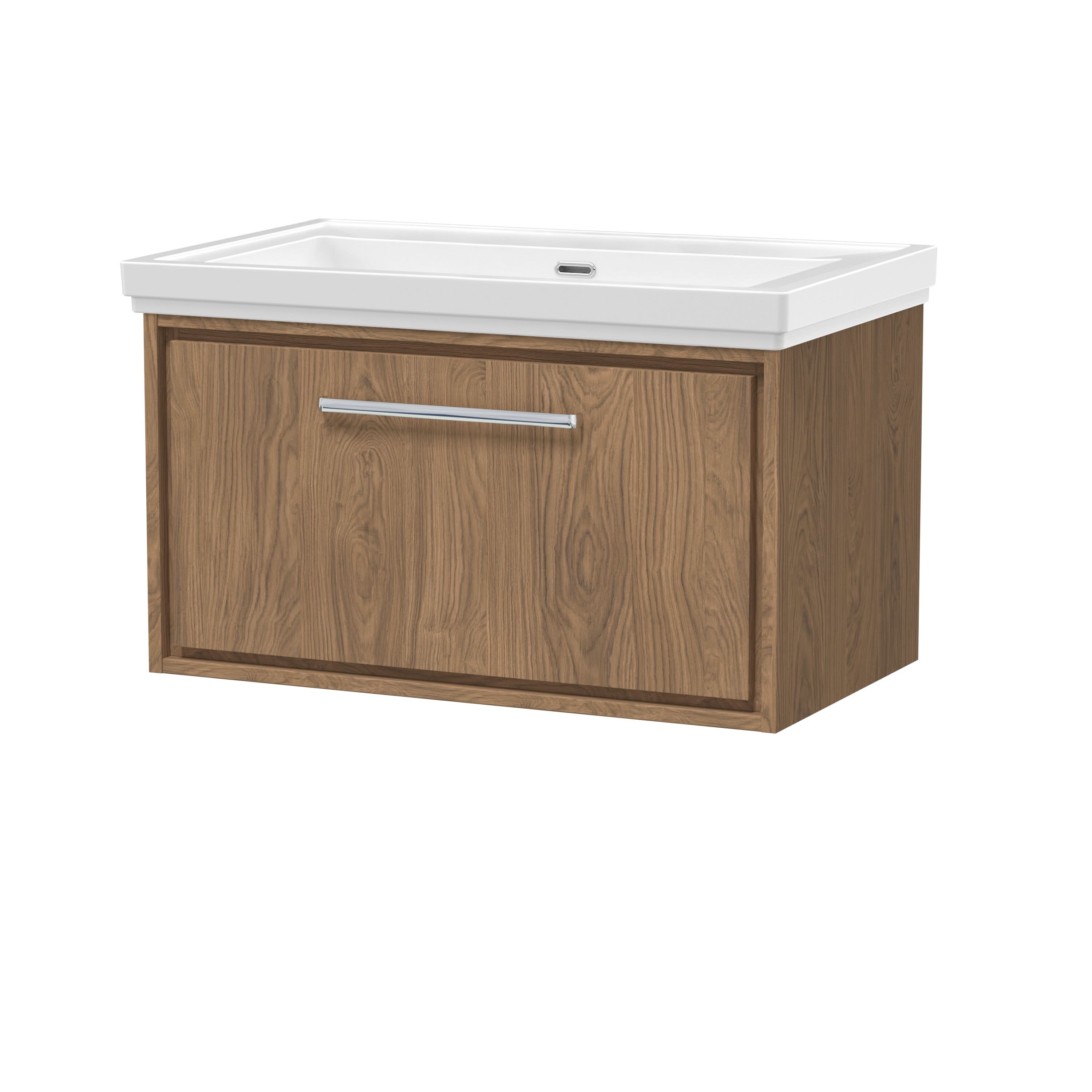 Hudson Reed Lille Wall Hung Vanity Unit with Basin, Durable Bathroom Furniture, Modern Sink Vanity Unit for Bathroom Elegance, 800mm