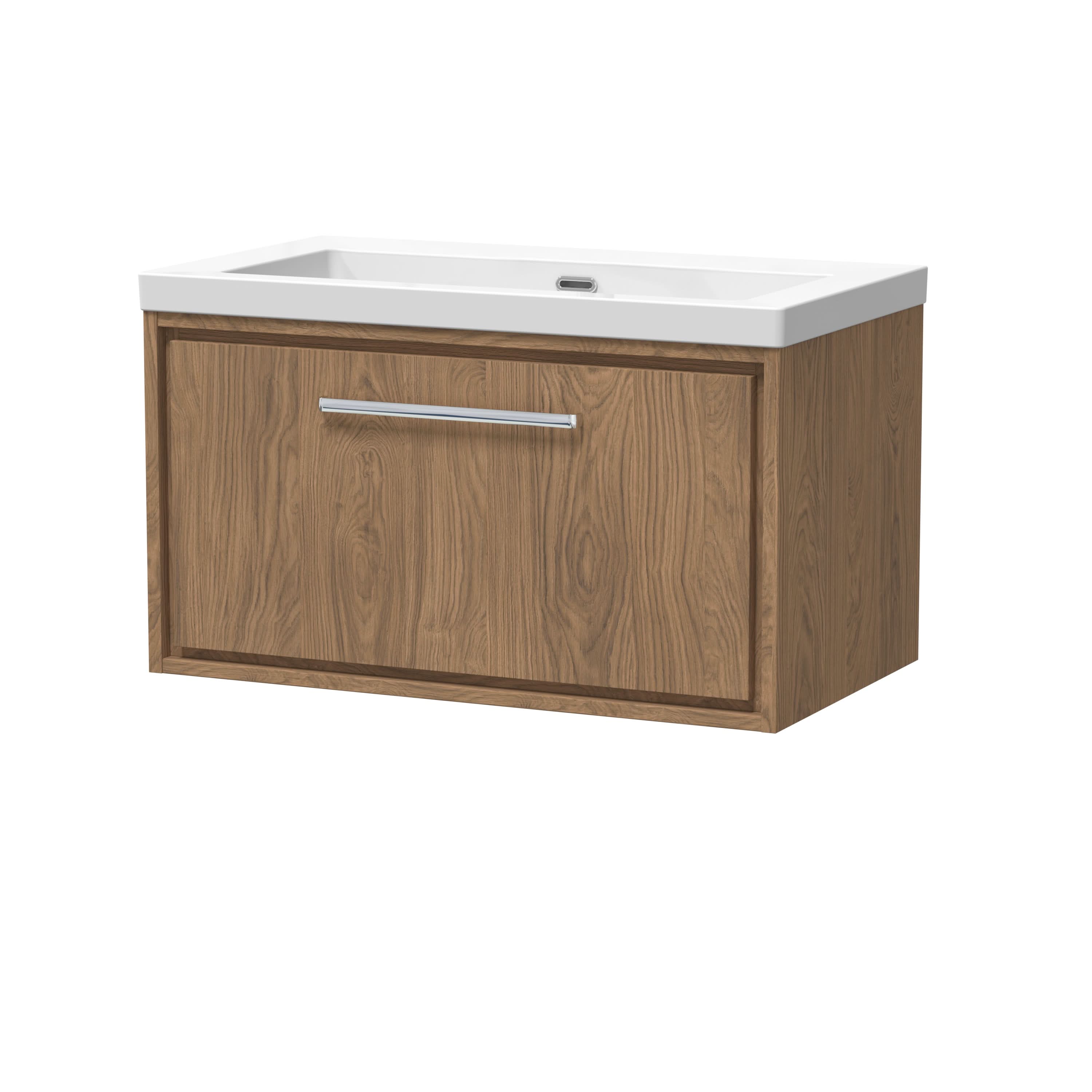 Hudson Reed Lille Wall Hung Vanity Unit with Basin, Durable Bathroom Furniture, Modern Sink Vanity Unit for Bathroom, Stylish Wall Mounted Vanity Units UK, 800mm