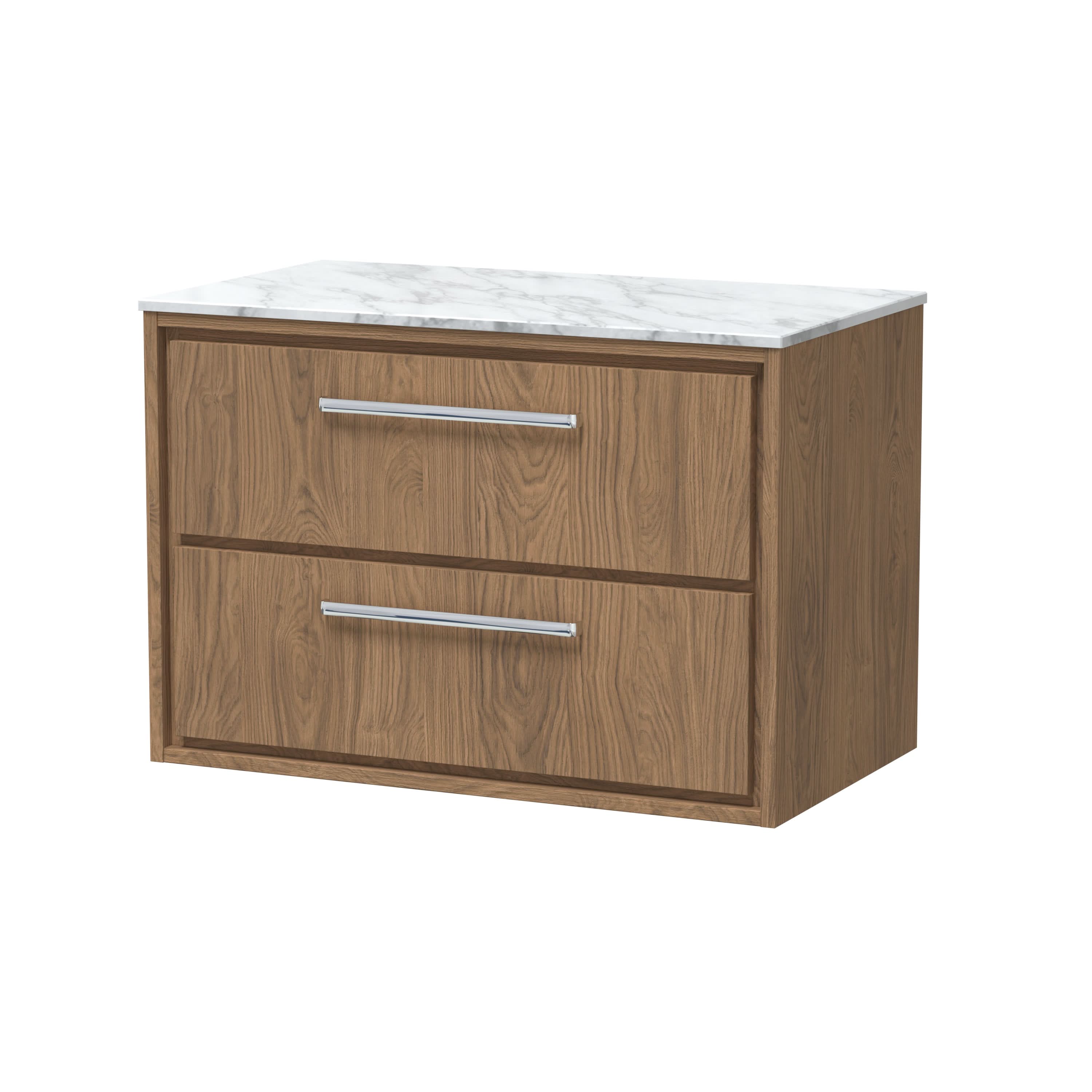 Hudson Reed Lille Counter Top Vanity Unit with Drawers, Durable Bathroom Furniture, Marble Top Vanity Unit for Modern Luxury Bathrooms, 800mm