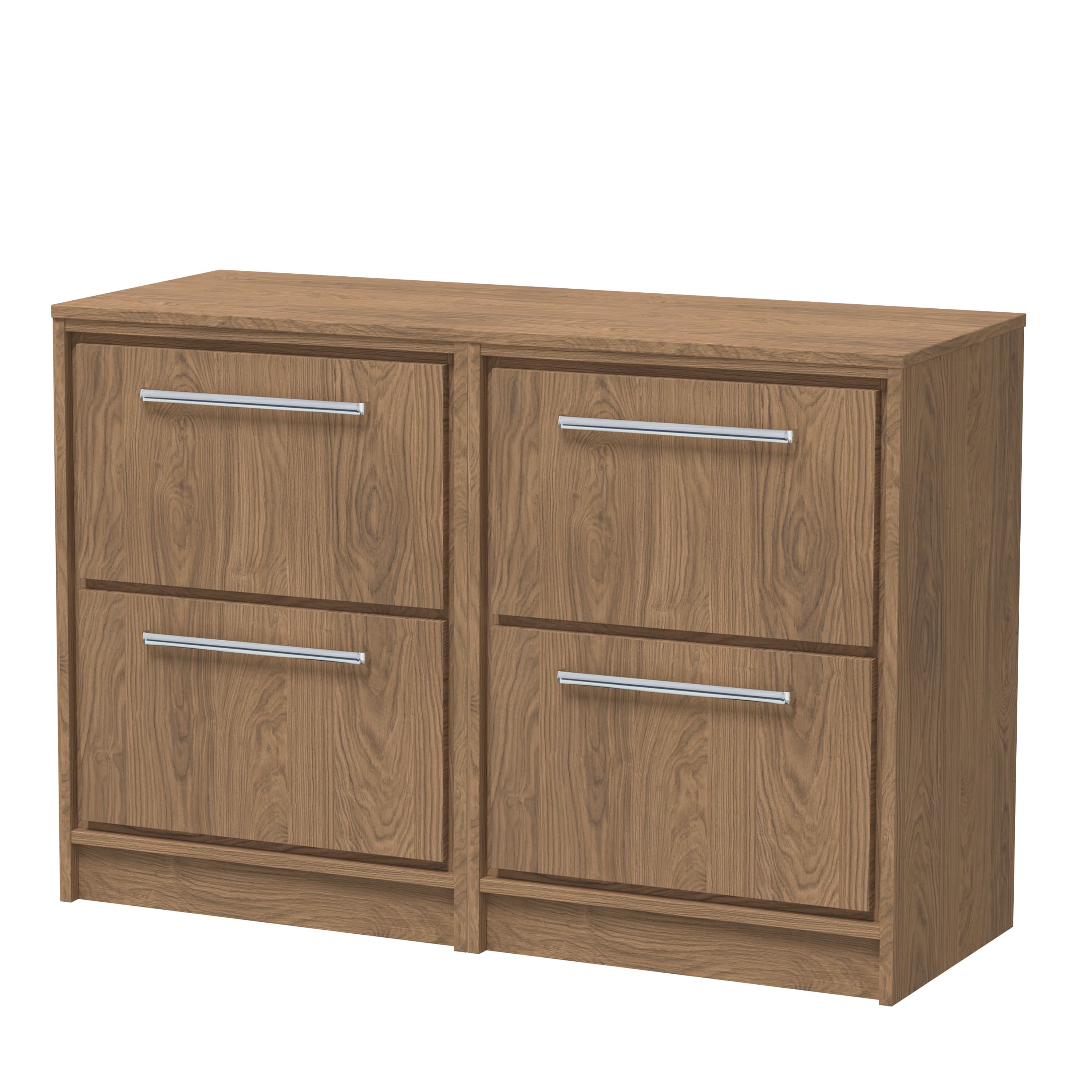 Hudson Reed Lille Countertop Basin Vanity Unit with Worktop, 2 Drawer Modern Vanity Unit, Luxury Floor Standing Bathroom Cabinet in Antique Oak, 600mm