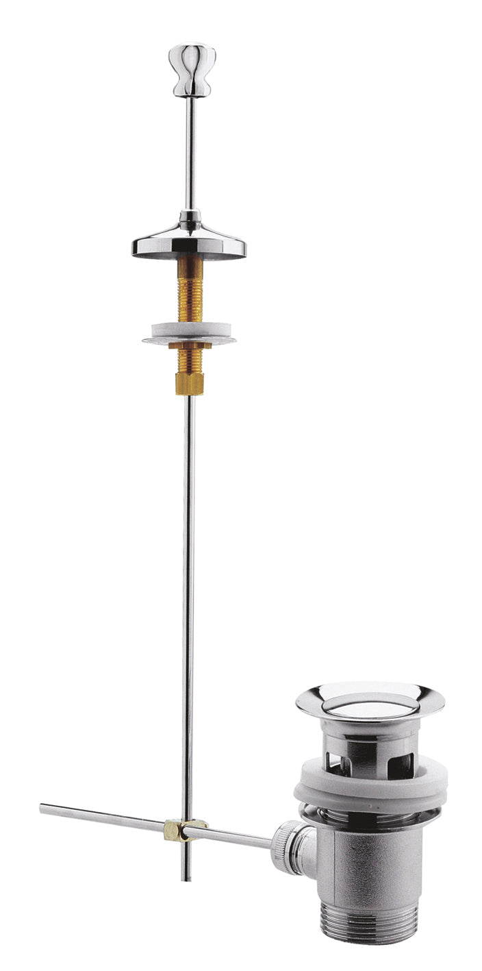 Nuie Basin Pull Up Waste with White Indice - Chrome