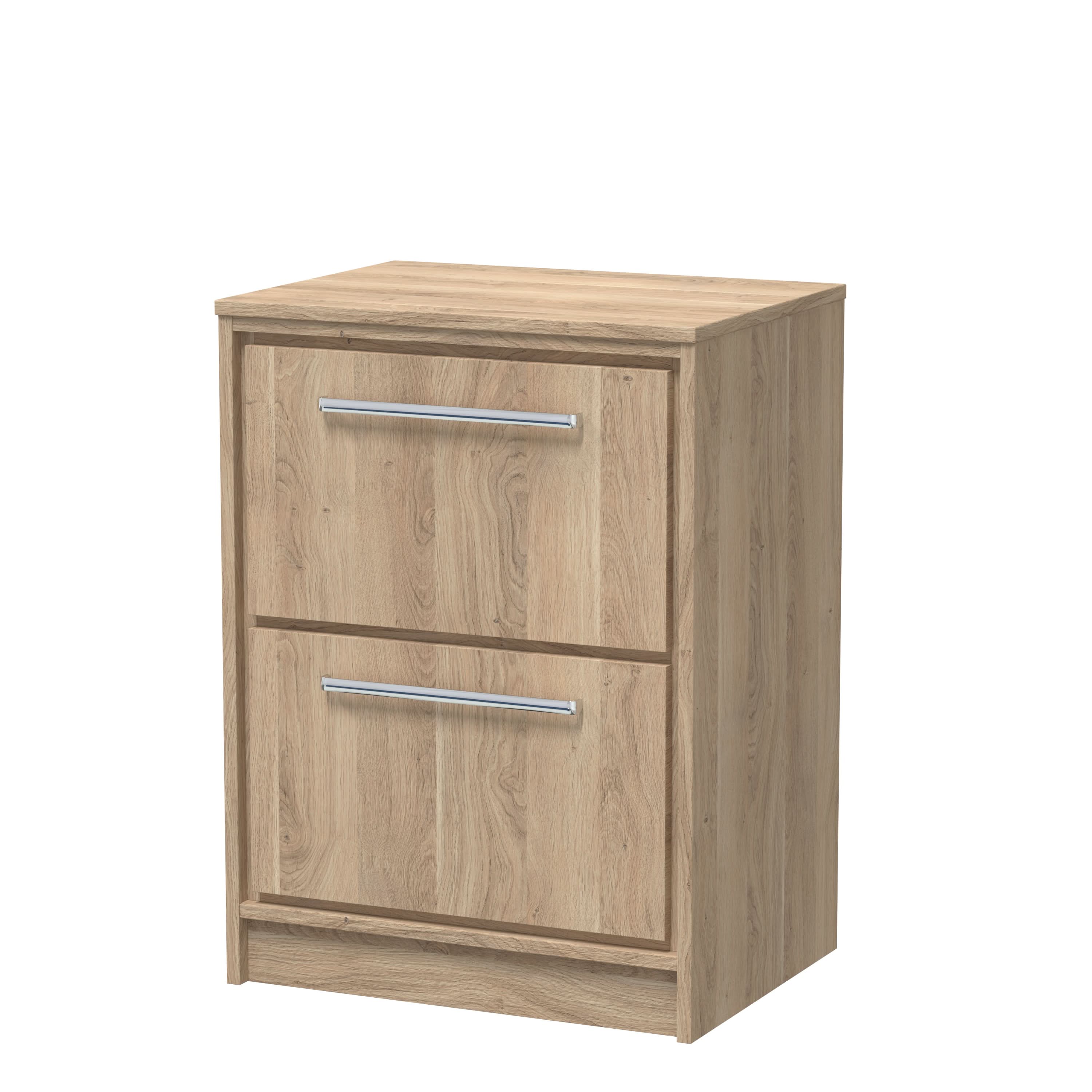 Hudson Reed Lille Floor Standing 2-Drawer Countertop Basin Unit with Worktop, Modern and Luxury Counter Top Vanity Unit for Bathrooms in Oak Finish, 600mm