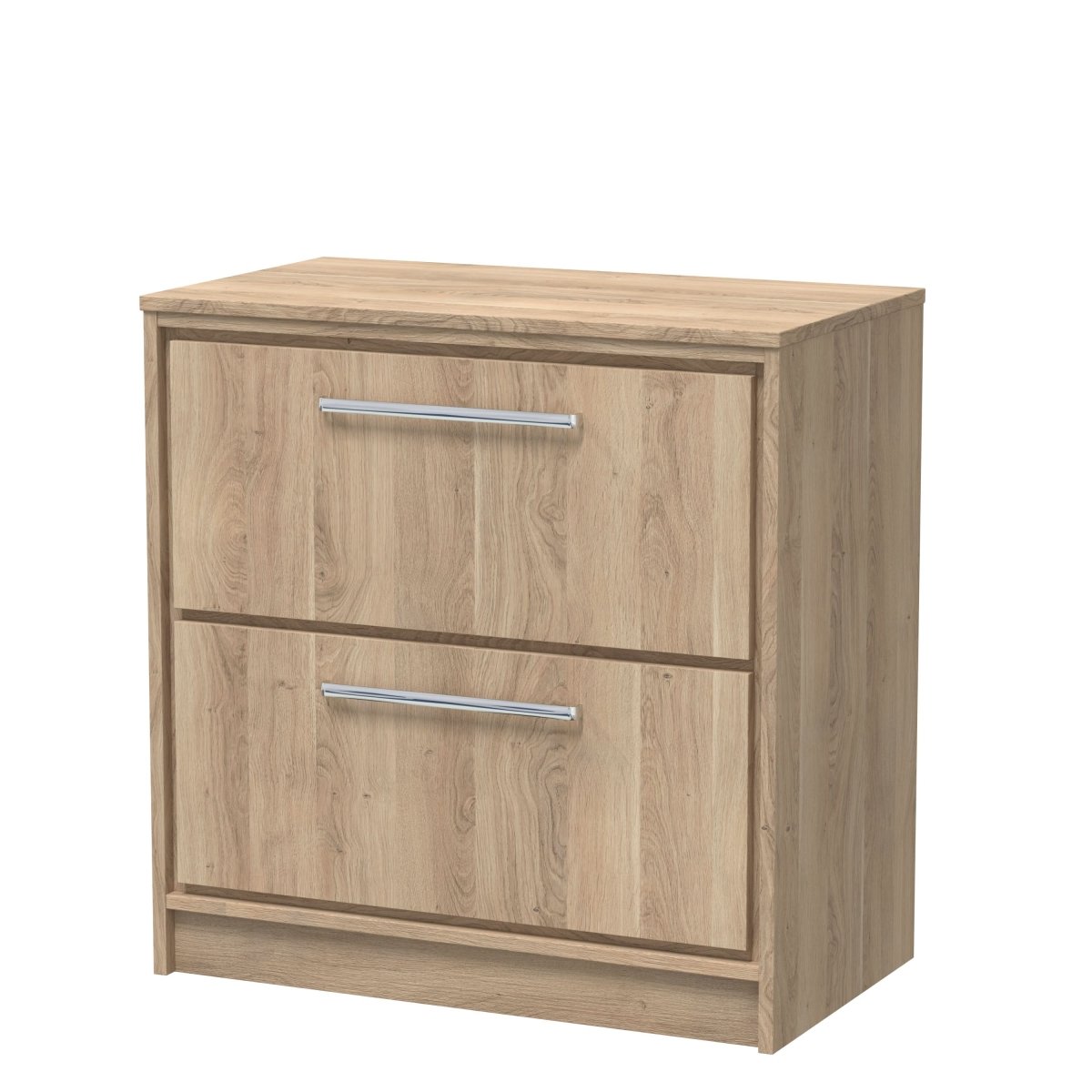 Hudson Reed Lille 800mm Countertop Basin Unit, Floor Standing Vanity with Drawers, Contemporary D-Handles and Worktop, Luxury Vanity Units in Bleached Oak, 800mm