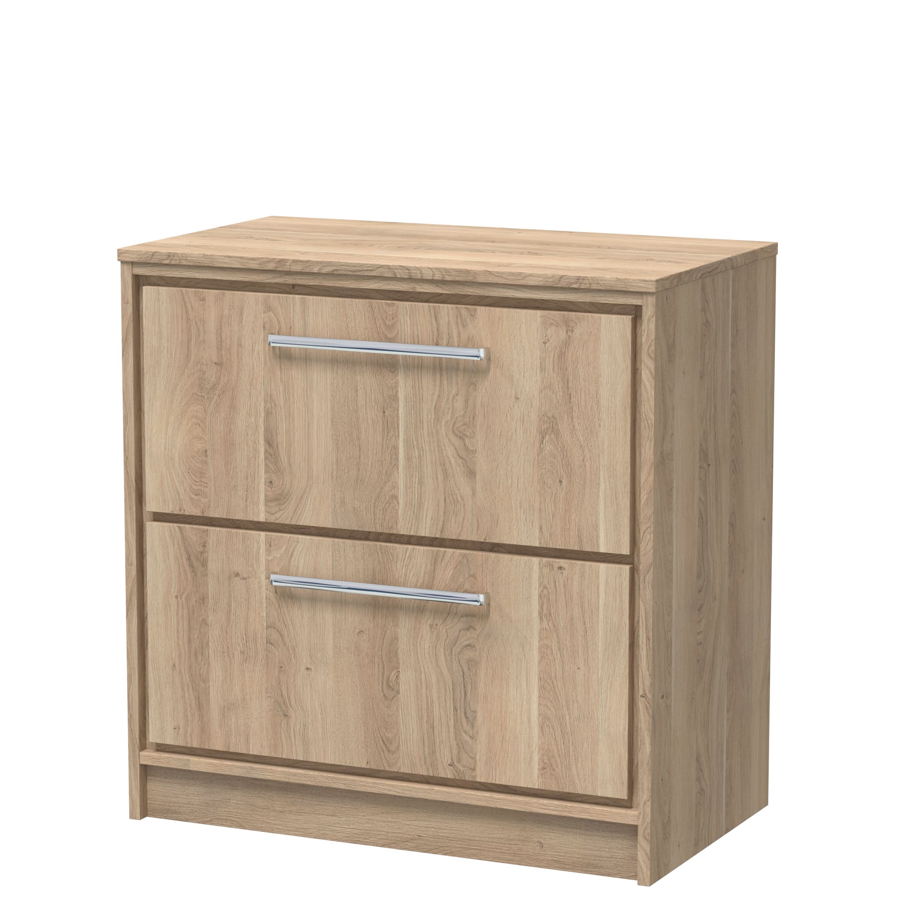 Hudson Reed Lille 800mm Countertop Basin Unit, Floor Standing Vanity with Drawers, Contemporary D-Handles and Worktop, Luxury Vanity Units in Bleached Oak, 800mm