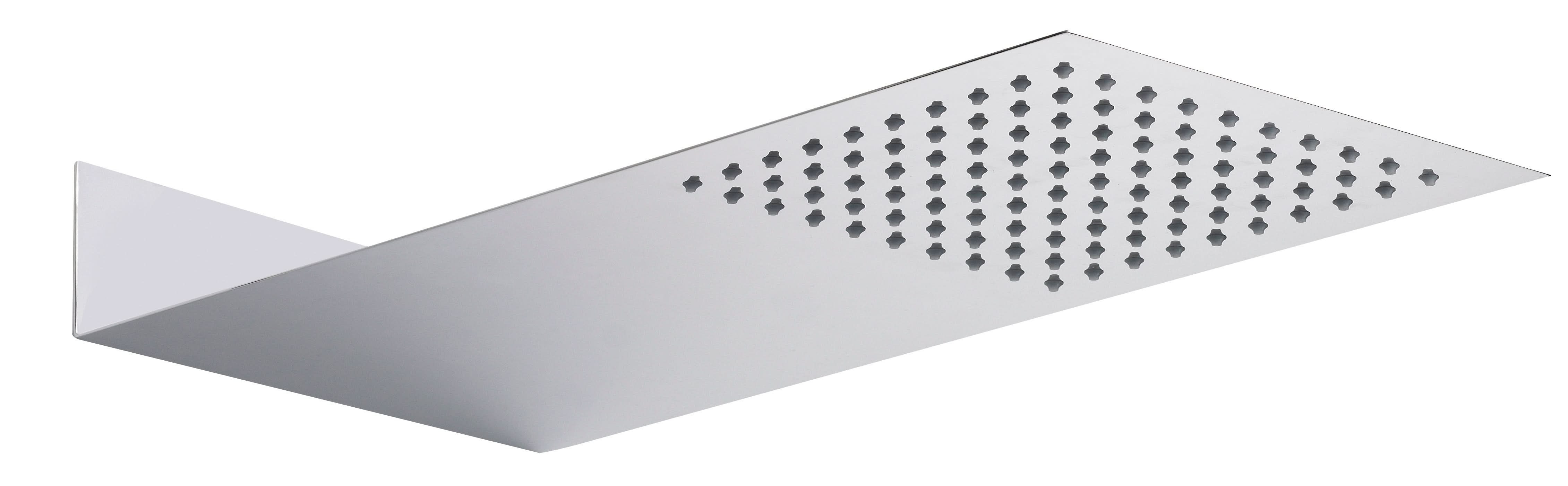 Hudson Reed Hudson Reed Fixed Shower Heads Fixed Head, Ultra Thin Minimalist Design, Shower Accessories, Chrome, 430mmX200mm