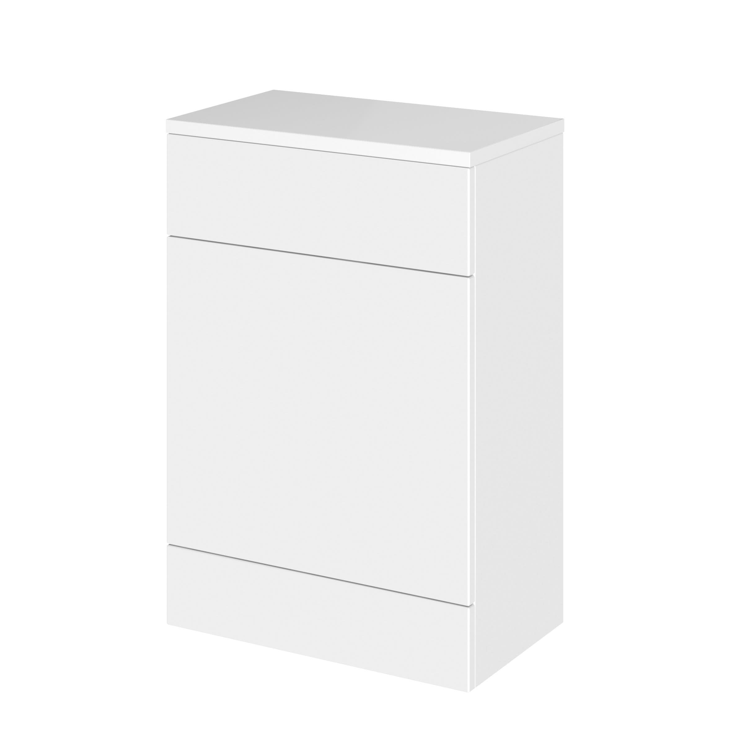 Hudson Reed Fusion Floor Standing WC Unit with Coordinating Top, Stylish Single Vanity Unit,  Gloss White, 600mm