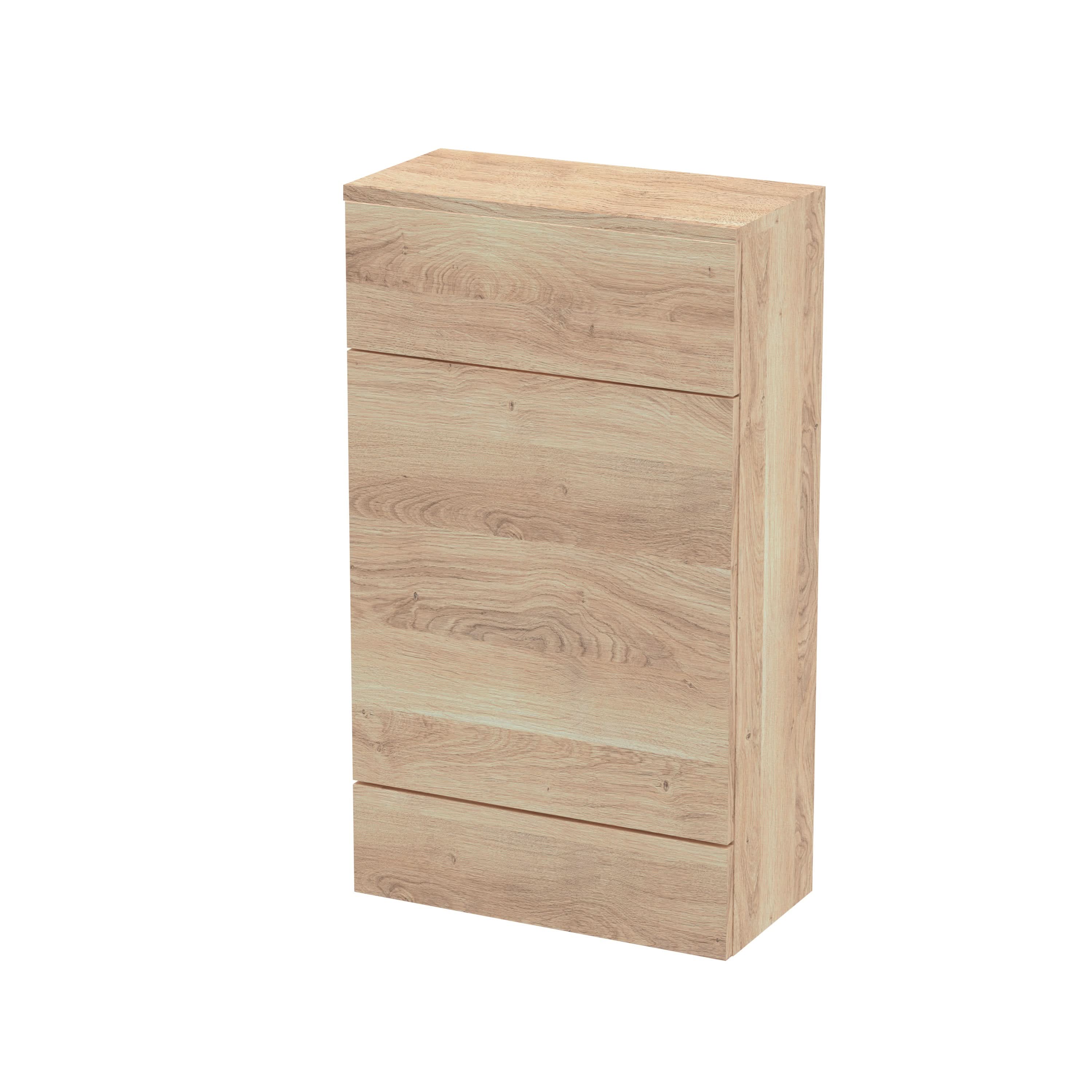Hudson Reed Fusion WC Unit (255mm Deep), Stylish Bathroom Storage Unit, Bleached Oak, 500mm