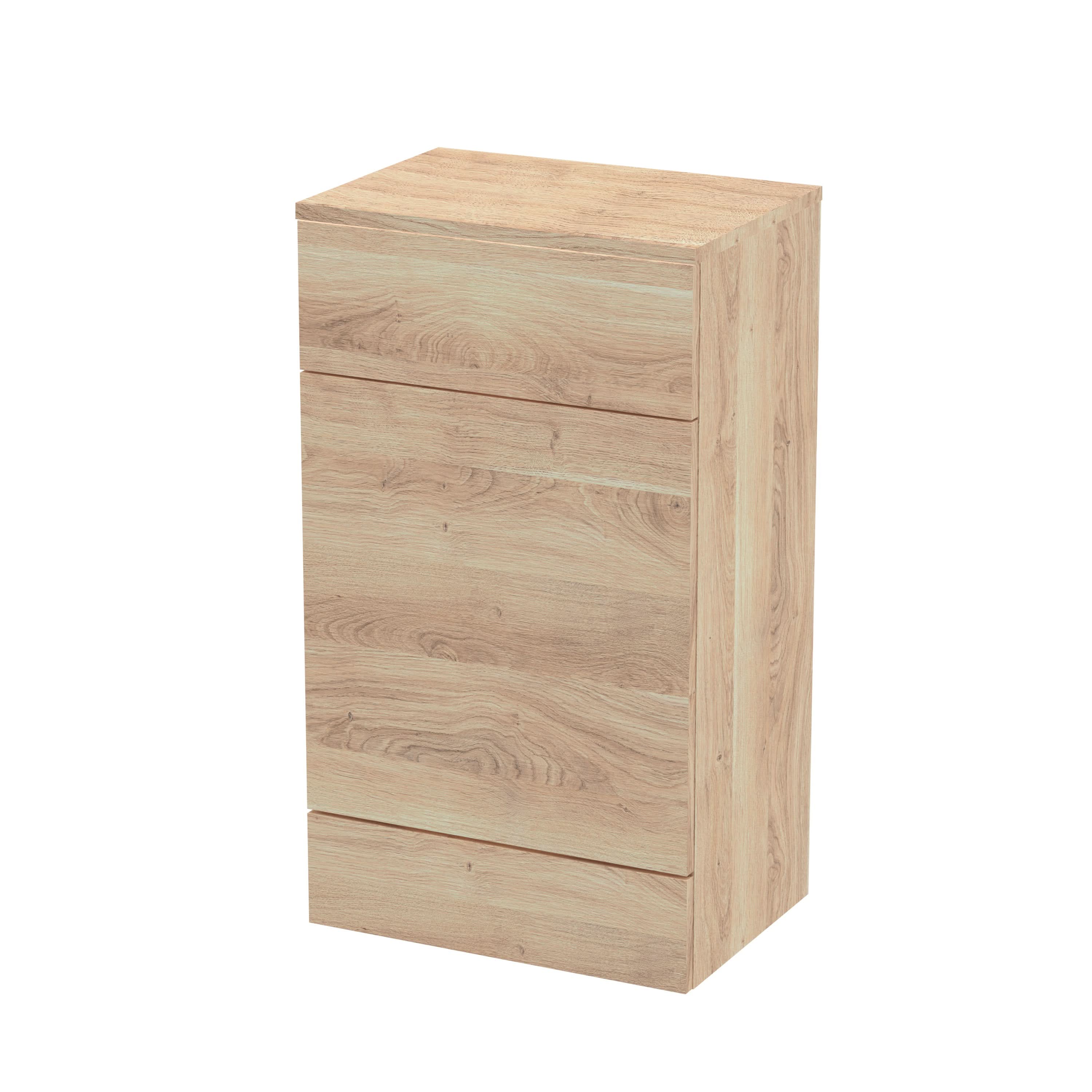 Hudson Reed Fusion WC Unit (355mm Deep), Stylish Bathroom Storage Unit, Bleached Oak, 500mm