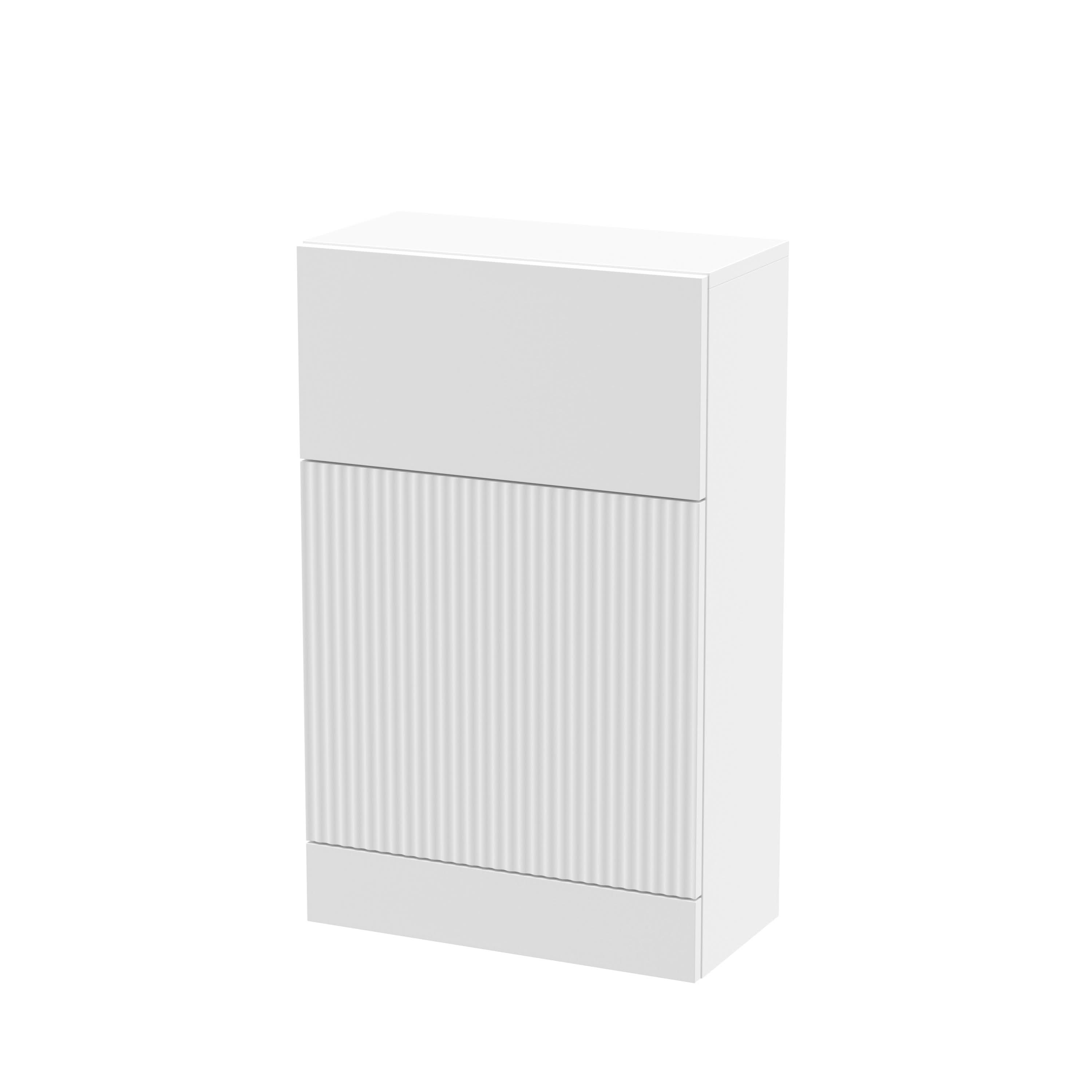 Hudson Reed Fluted Floor Standing WC Unit, Back to Wall WC Units for Modern Bathroom, Satin White, 500mm