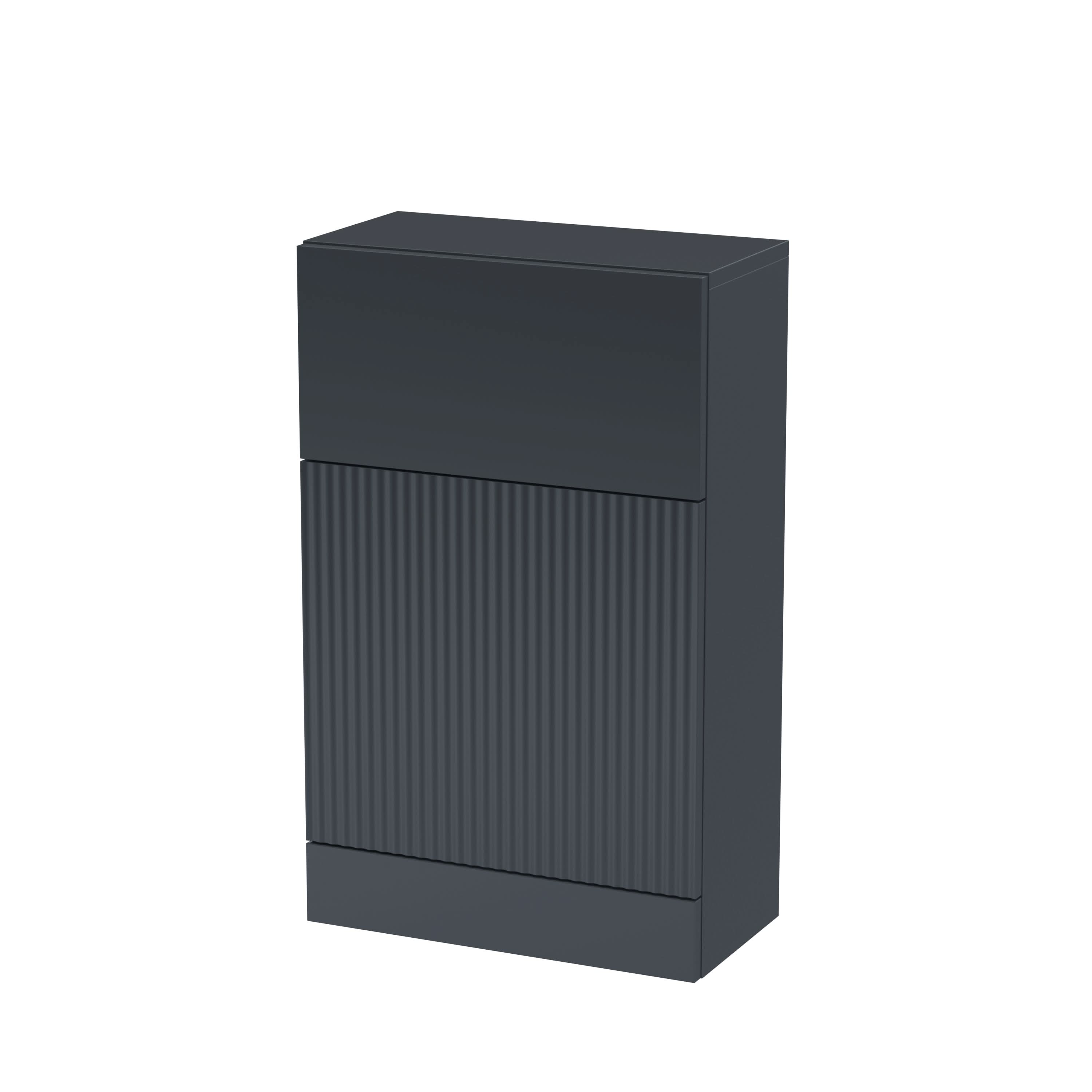 Hudson Reed Fluted Floor Standing WC Unit, Back to Wall WC Units for Modern Bathroom, Soft Black, 500mm