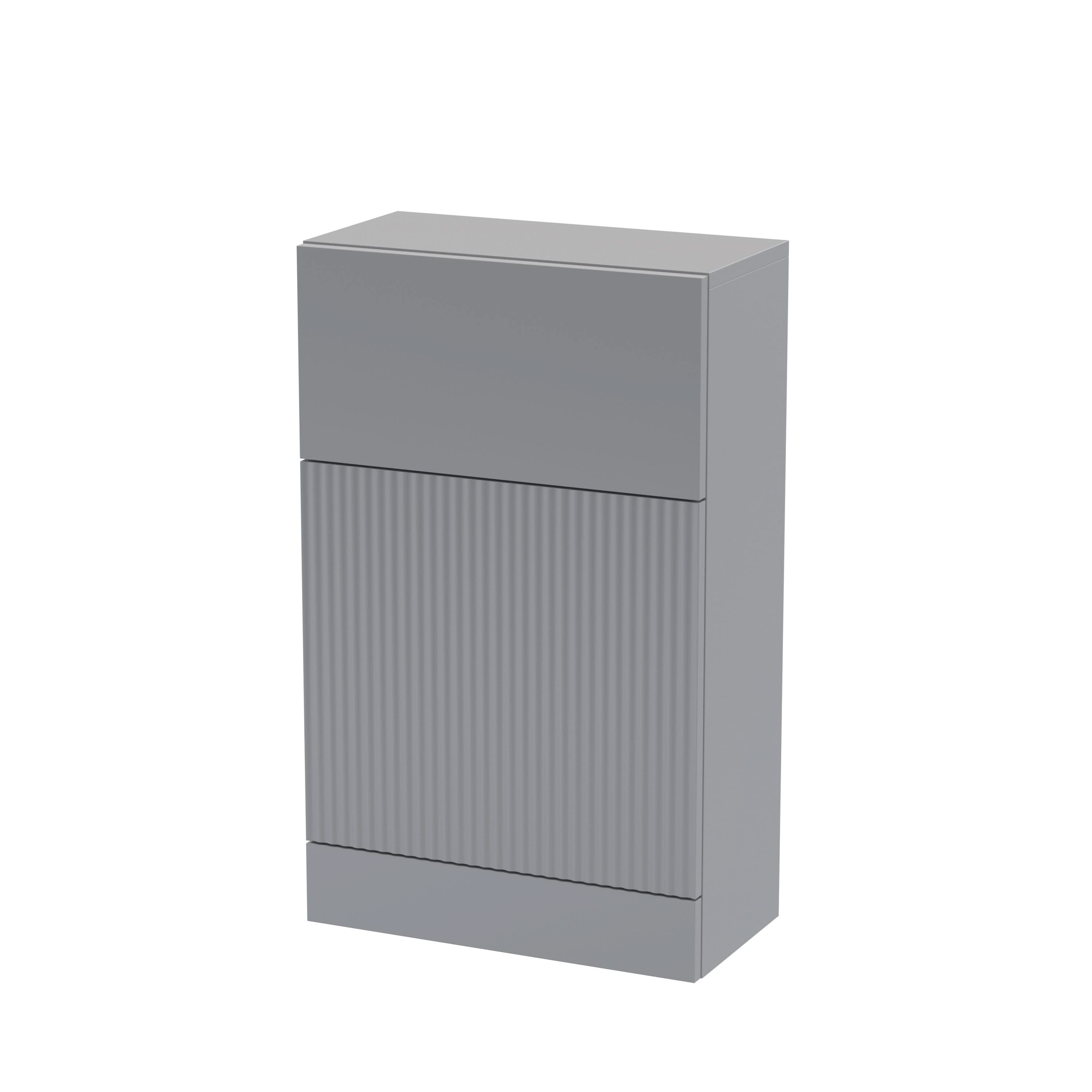 Hudson Reed Fluted Floor Standing WC Unit, Back to Wall WC Units for Modern Bathroom, Satin Grey, 500mm