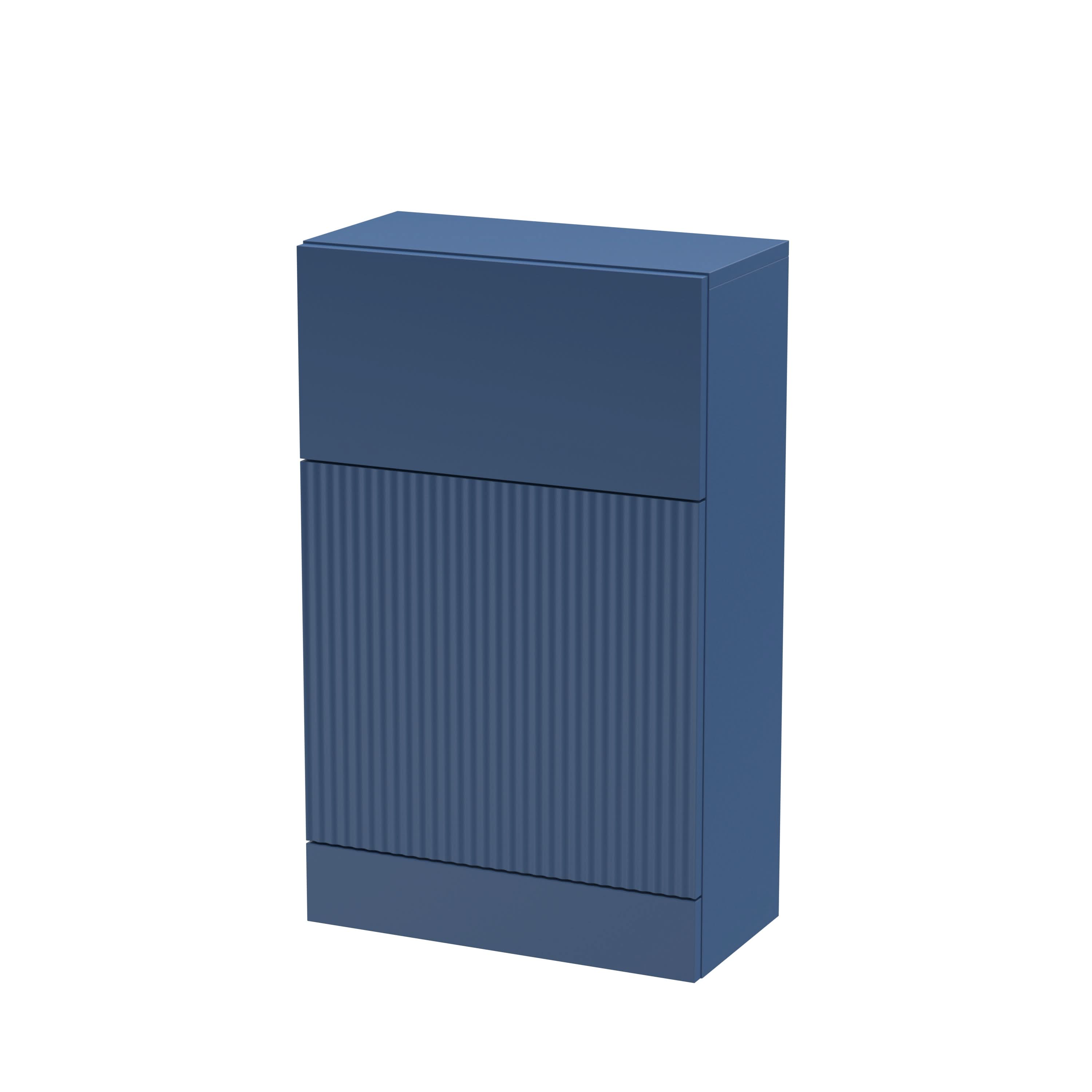 Hudson Reed Fluted Floor Standing WC Unit, Back to Wall WC Units for Modern Bathroom, Satin Blue, 500mm