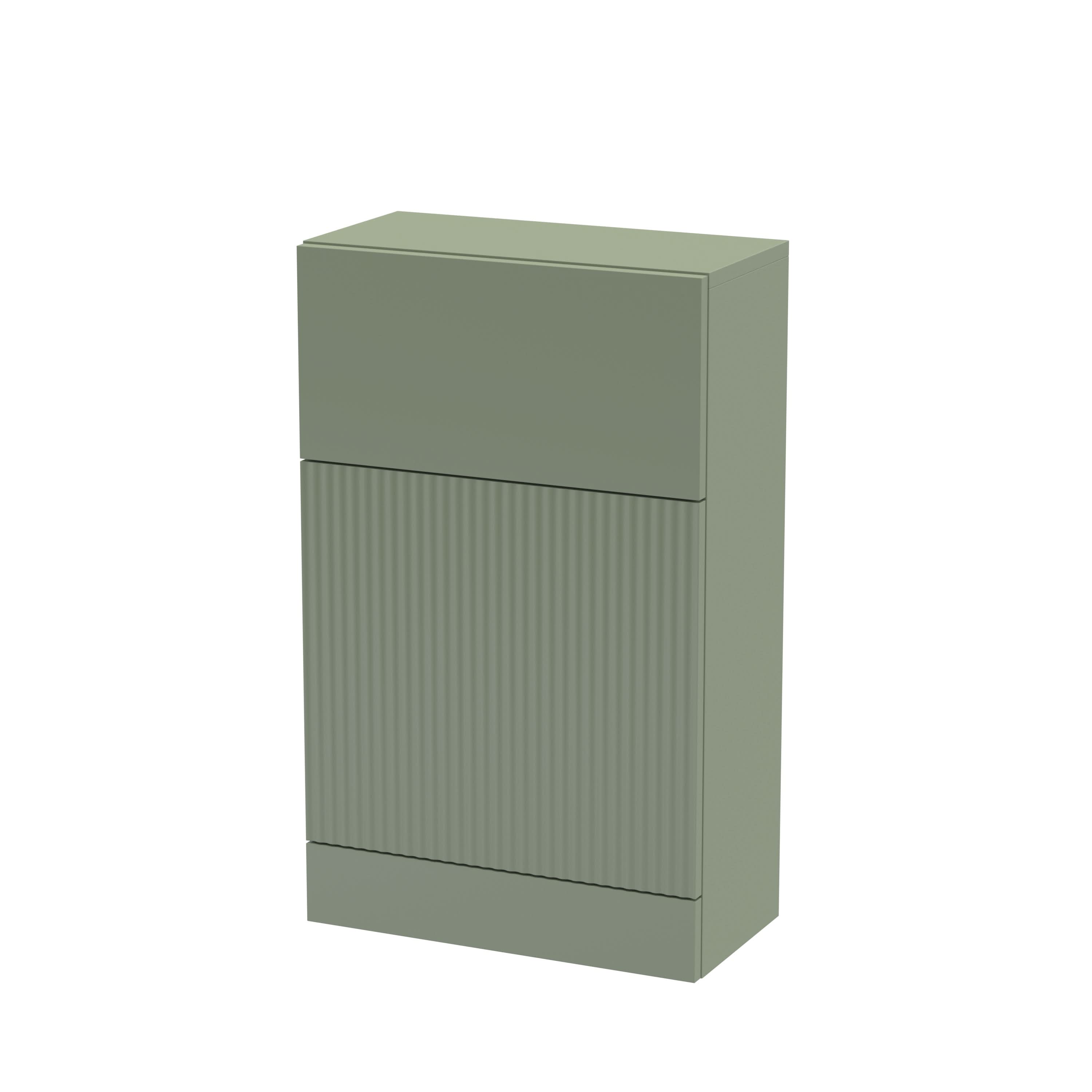 Hudson Reed Fluted Floor Standing WC Unit, Back to Wall WC Units for Modern Bathroom. Satin Green, 500mm