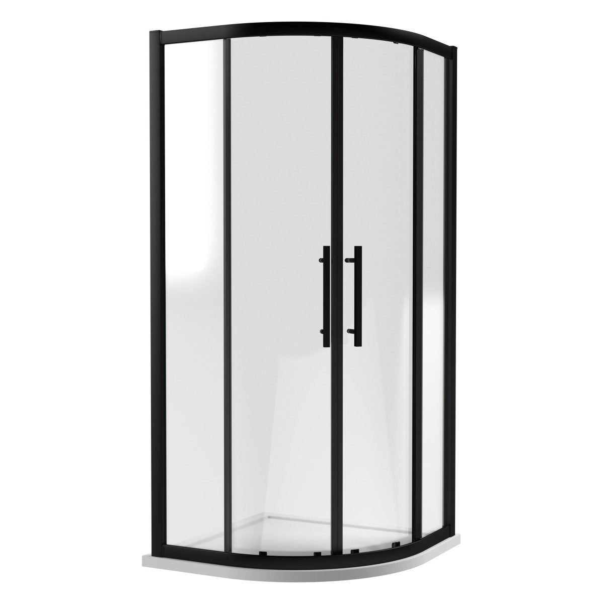 Hudson Reed Apex Quadrant Shower Enclosure, Durable Glass Sliding Doors & Minimalist T-Bar Handles Enclosure in Matt Black, 900mm