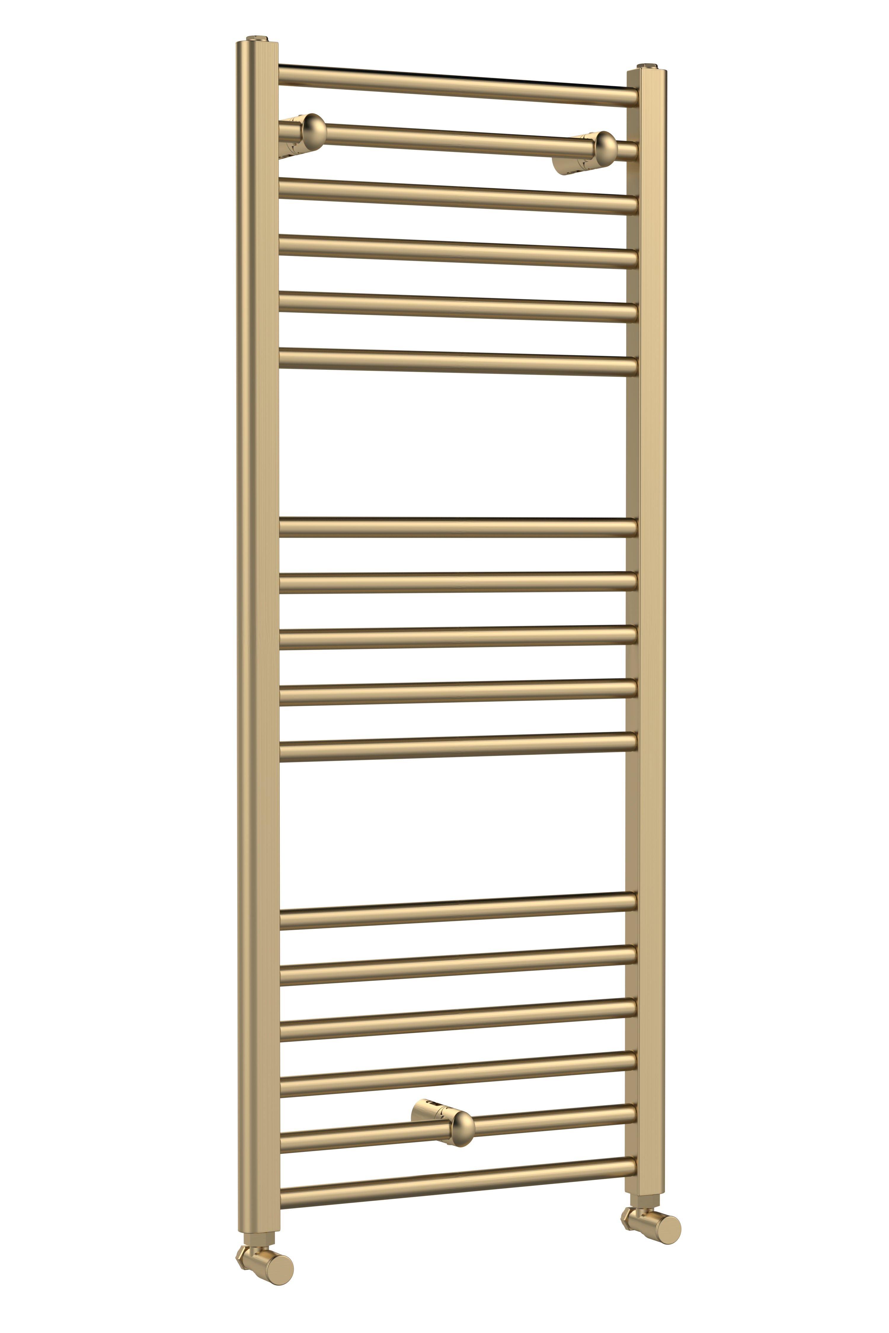 Nuie Lorica Straight Heated Towel Rail - 1200mm x 500mm - Brushed Brass