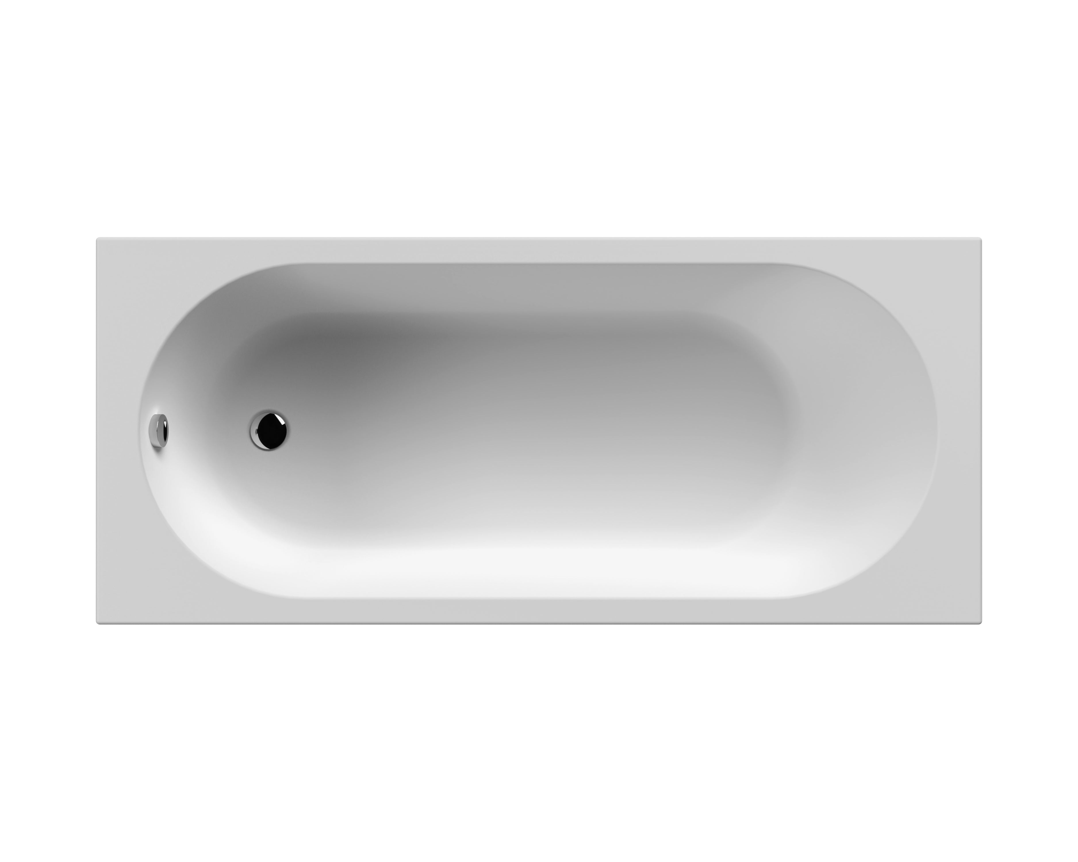 Nuie Otley Rectangular Single Ended Bath - 1675mm x 700mm - White