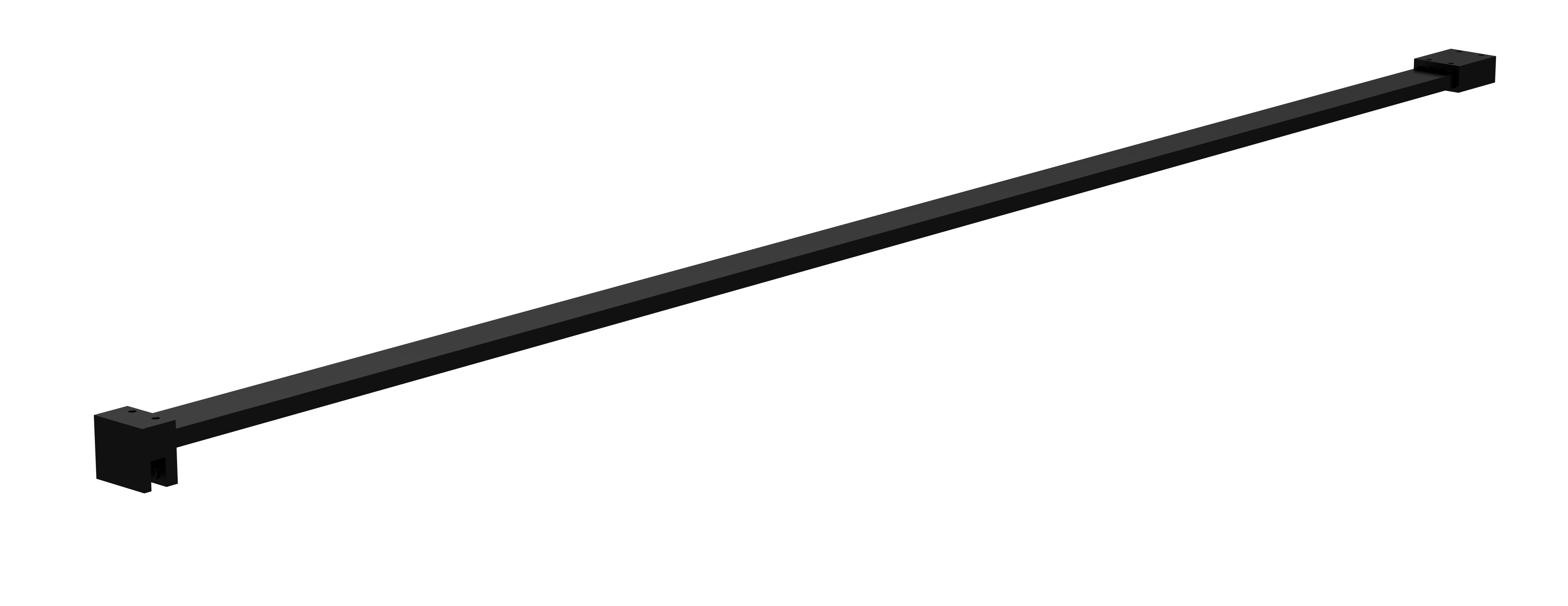 Hudson Reed Wetroom Screen Accessories Flat Support Bar, Durable Stainless Steel Build, Matt Black Finish, 1202mm