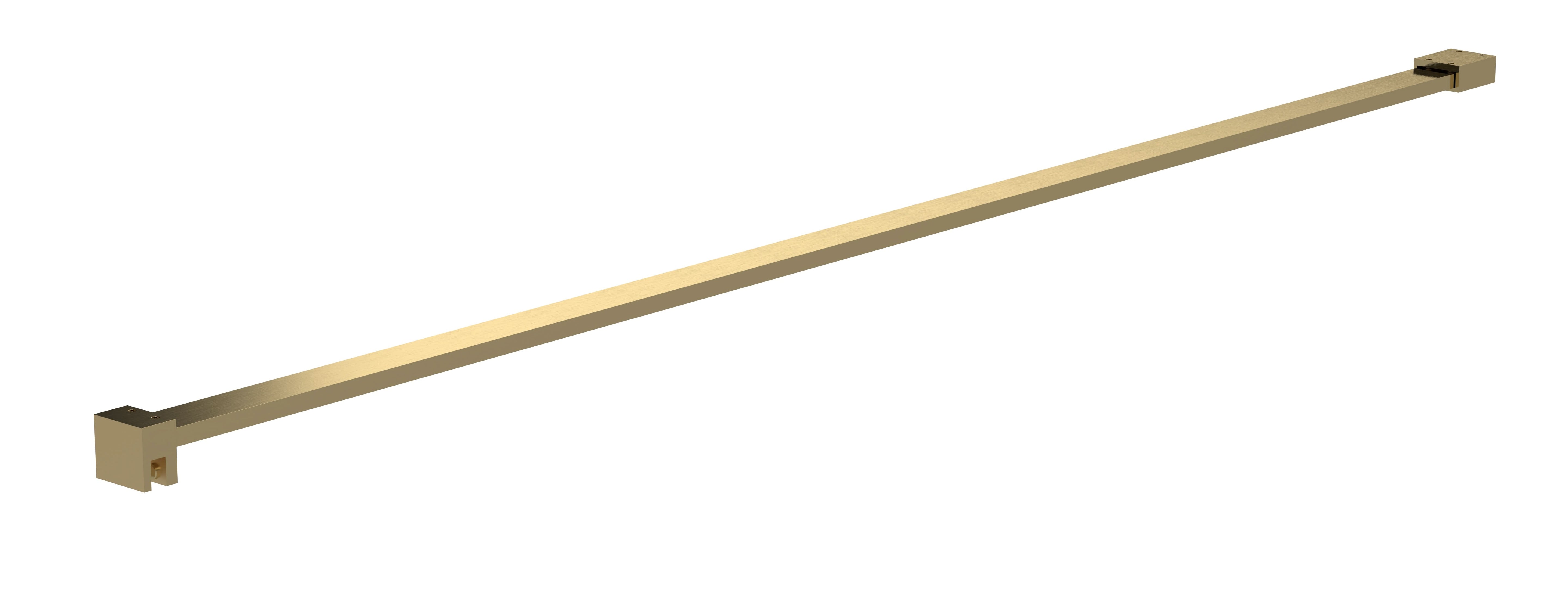Hudson Reed Wetroom Screen Accessories Flat Support Bar, Durable Stainless Steel Build, Brushed Brass, 1202mm