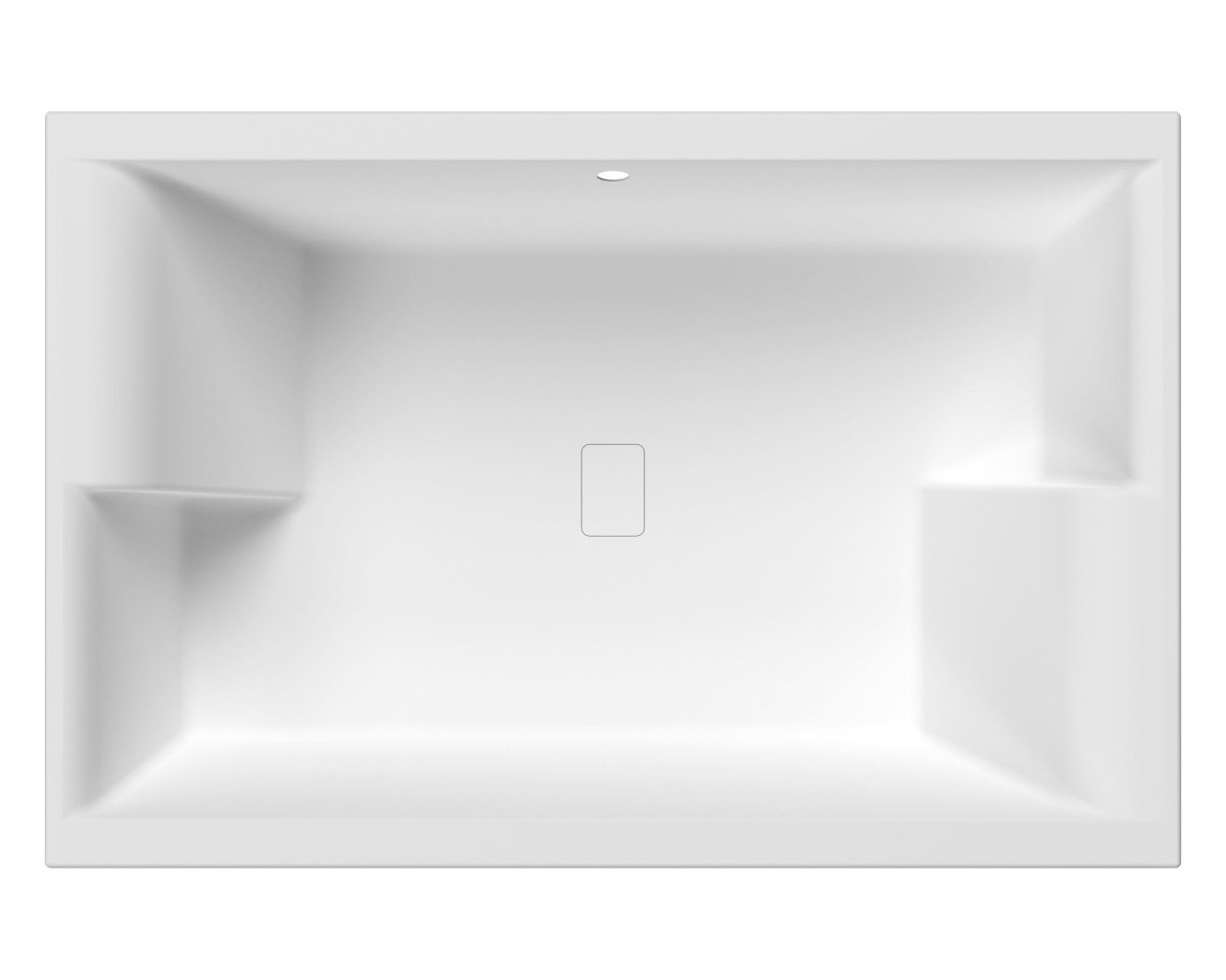 Nuie Double Ended Inset Spa Bath, Extra Large Acrylic Soaking Bathroom Tub, Modern Wide Double Bath in White, 1800x1200mm