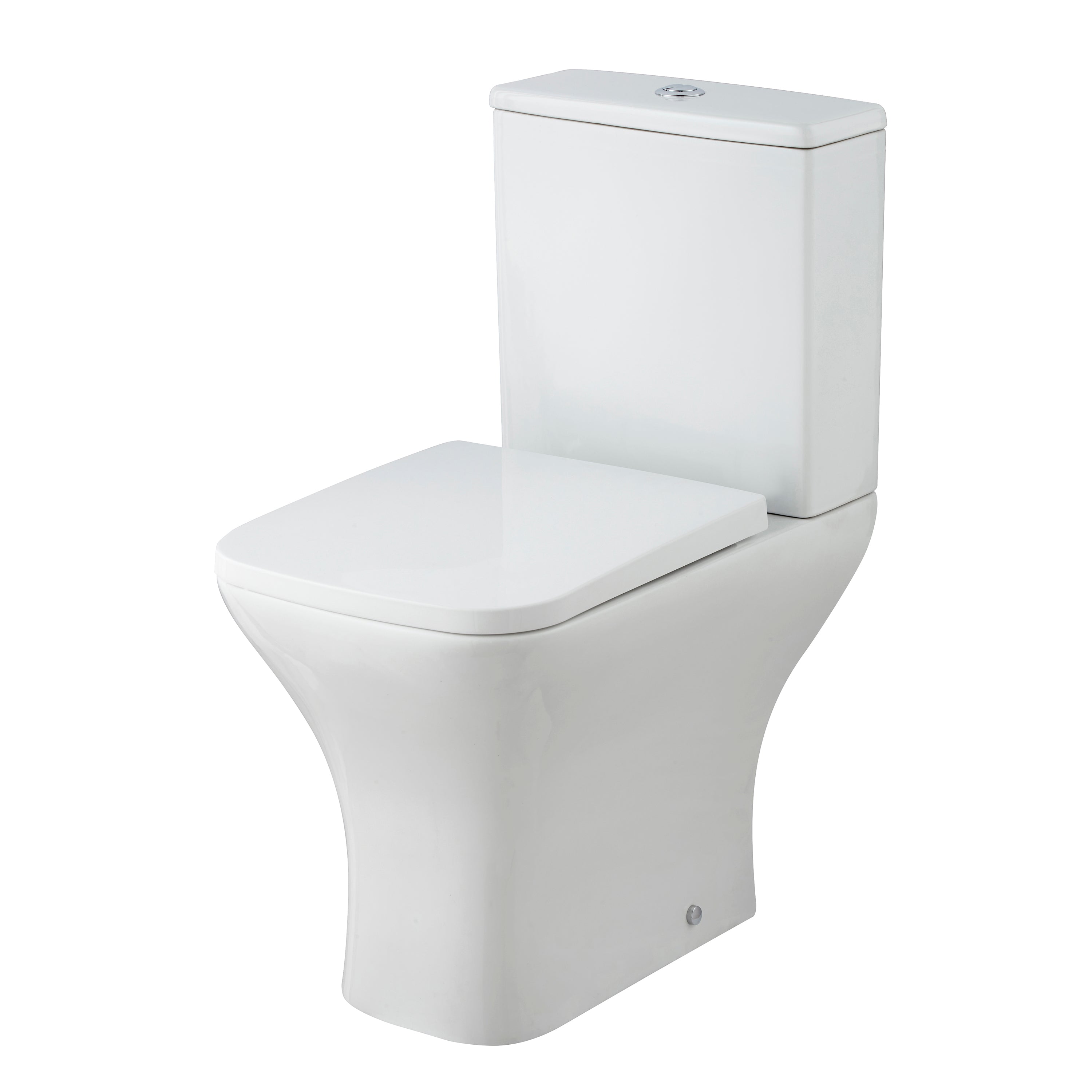 Nuie Ava Rimless Close Coupled Toilet With Push Button Cistern And Soft Close Seat - White