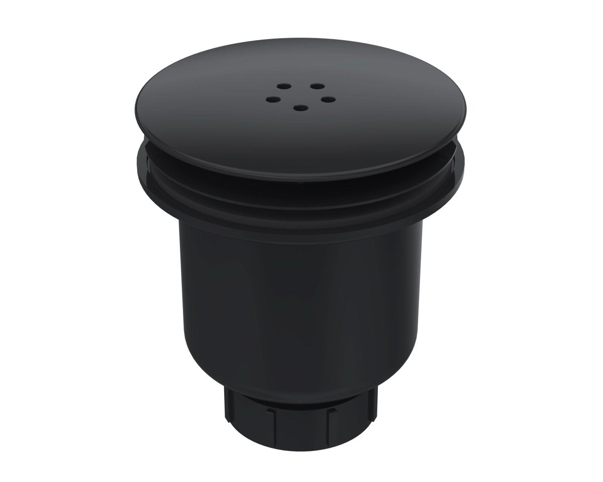 Nuie Straight Shower Tray Waste, Modern Round Easy Clean Polypropylene, Durable Shower Accessories in Matt Black Finish