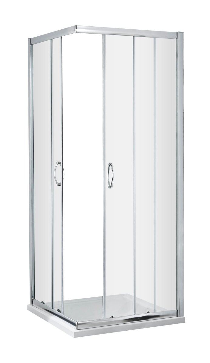 Hudson Reed Ella Corner Entry Shower Enclosure, Durable Frame with Sliding Shower Doors Shower Screen in Chrome, 1850 x 800mm