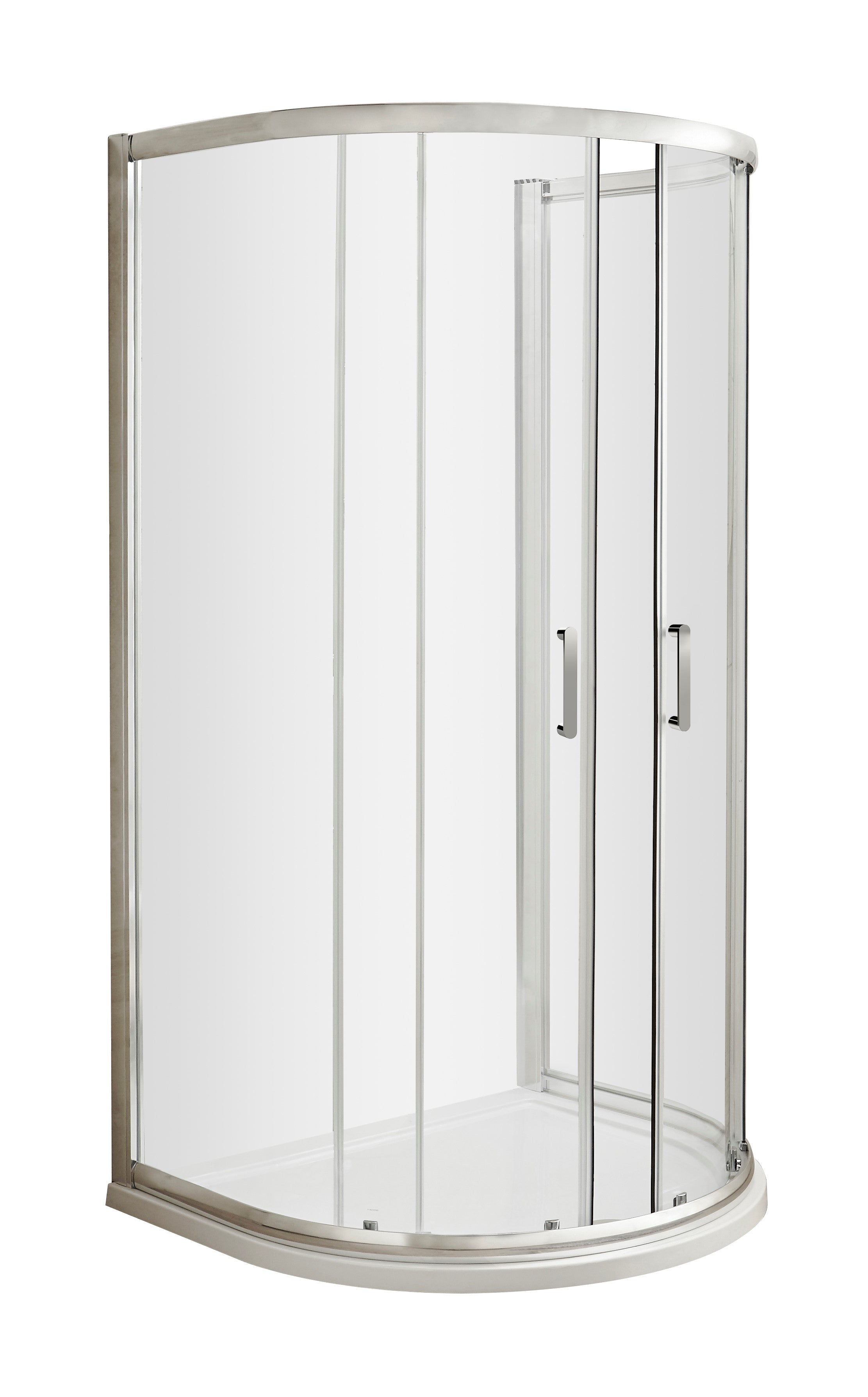 Nuie Pacific 1050mm x 925mm Round Handle D-Shaped Shower Enclosure - Chrome