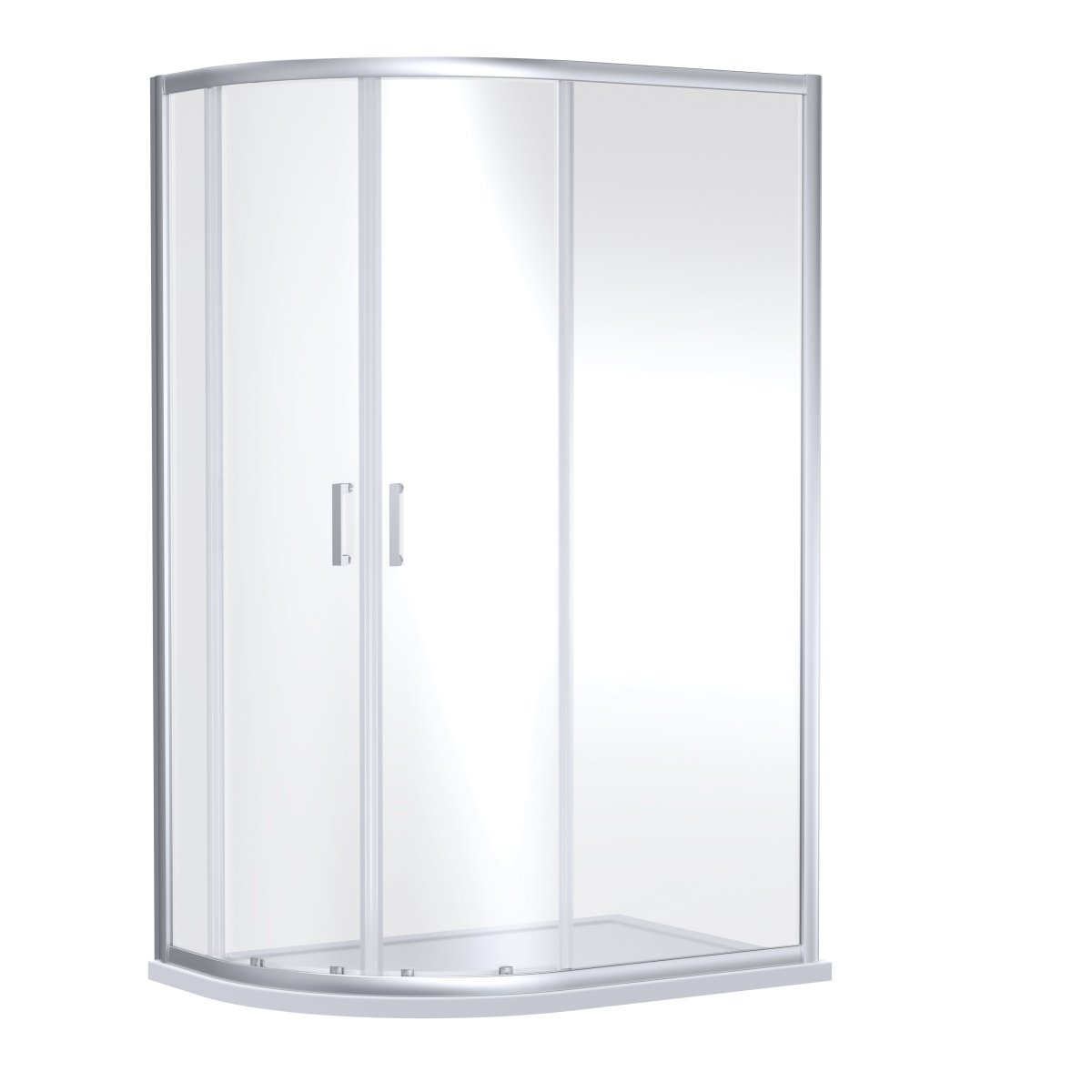 Nuie Rene Offset Quadrant Shower Enclosure, Durable Sliding Doors Glass Shower Screen in Chrome Finish, 1900 x 1000 x 800mm