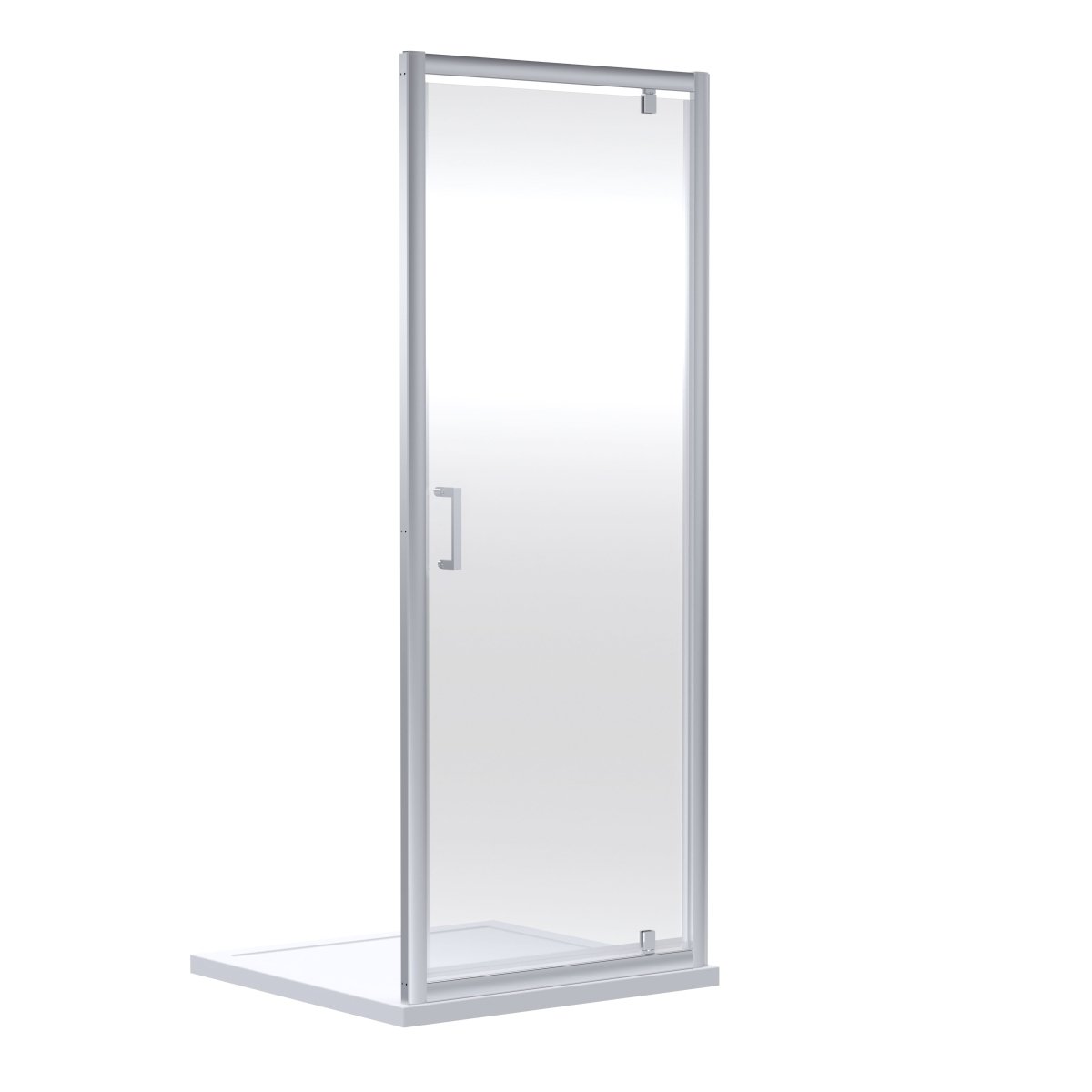 Nuie Rene Pivot Shower Door, Durable Toughened Glass with Reversible Outward Opening, Modern Enclosure in Chrome, 1900 x 800mm
