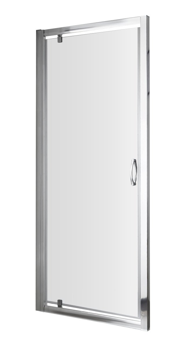 Hudson Reed Ella Pivot Shower Door, Frame Glass Bathroom Shower Enclosure with Toughened Safety Glass in Chrome, 1850 x 900mm