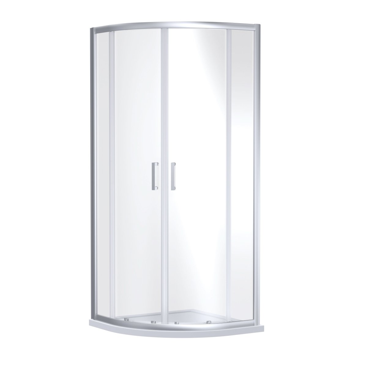 Nuie Rene Offset Quadrant Shower Enclosure, Toughened Glass Sliding Shower Doors with Reversible Design in Chrome, 900 x 900mm