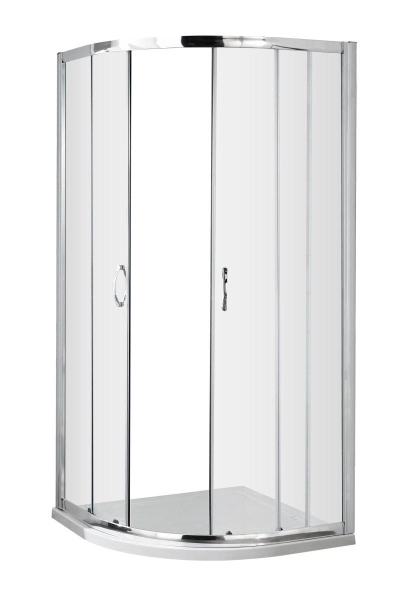 Hudson Reed Ella Quadrant Shower Enclosure, Durable Frame Sliding Shower Glass Door Screen in Chrome, 1850 x 900mm