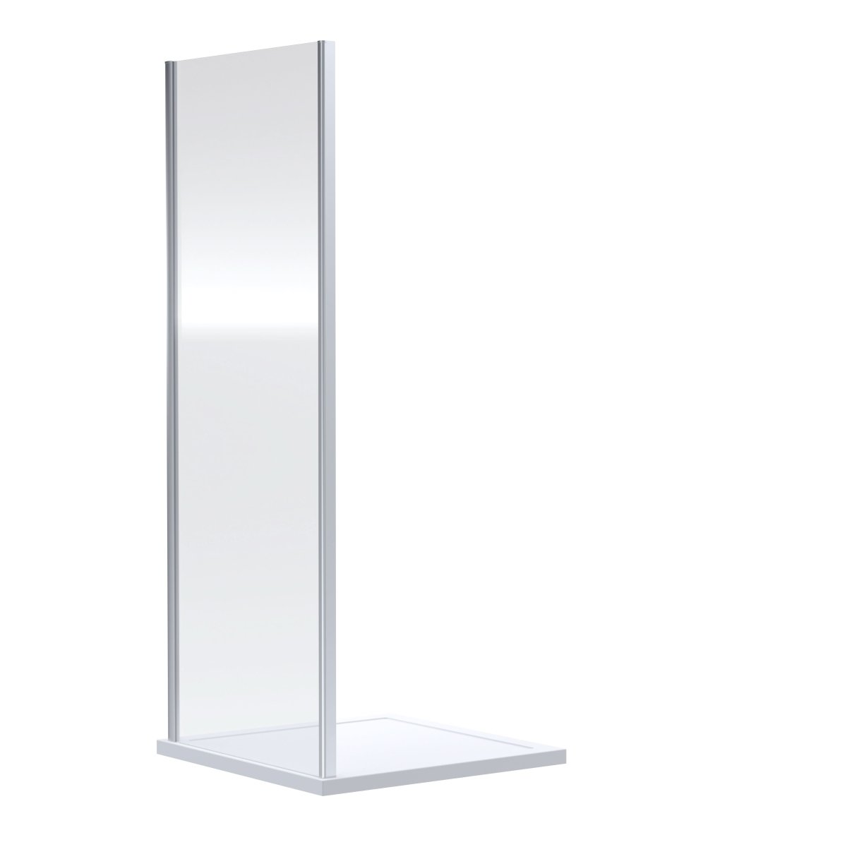 Nuie Rene Shower Side Panel, Durable Aluminium Frame Fixed Shower Screen, Modern Enclosures for Shower in Chrome, 1900 x 1000mm