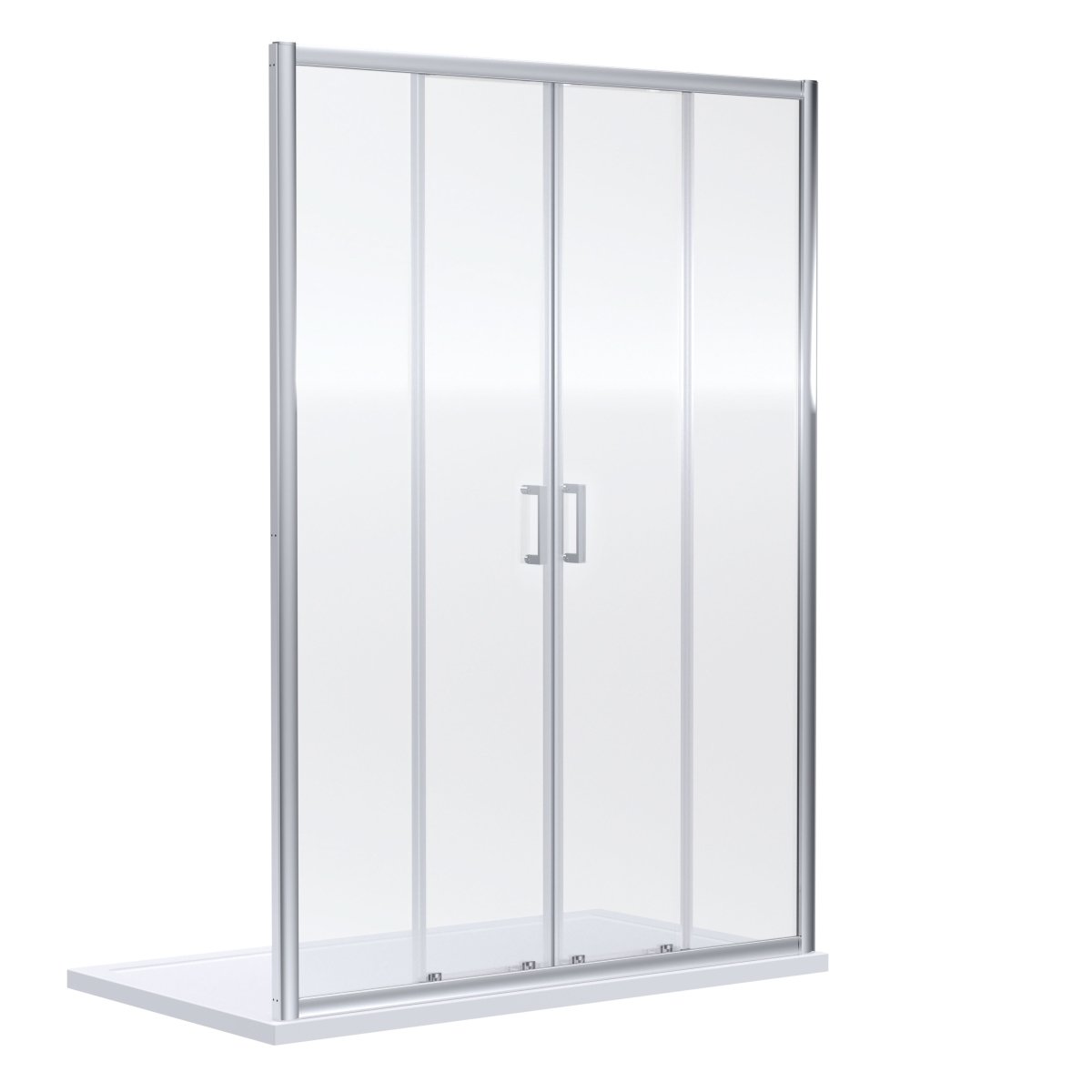 Nuie Rene Double Sliding Shower Door, Durable Toughened Glass Shower Screens, Shower Accessories in Chrome Finish, 1900 x 1700mm