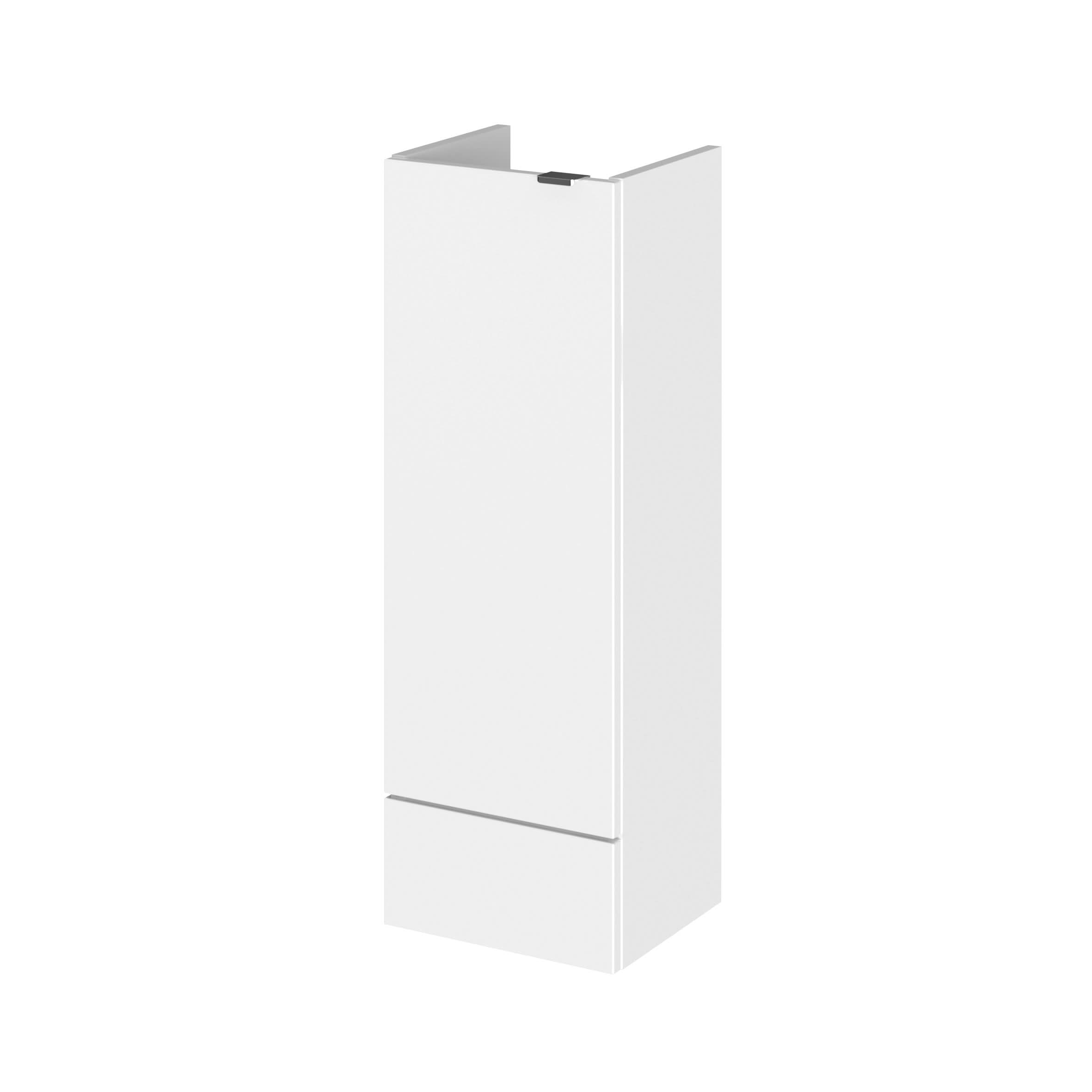 Hudson Reed Fusion Floor Standing Compact Base Unit, Bathroom Vanity Unit with Soft Close Door & Storage in Gloss White, 300mm