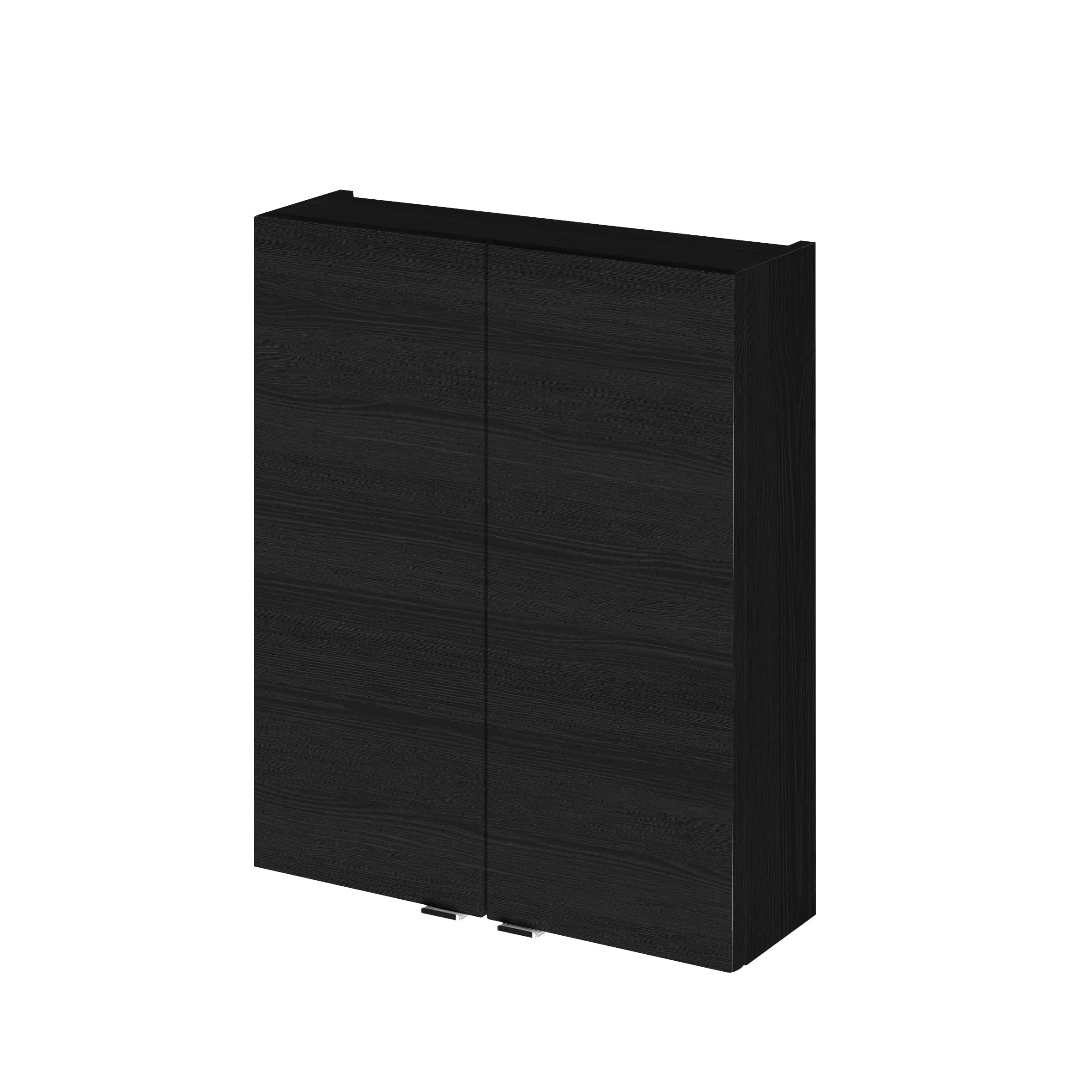Hudson Reed Fusion Wall Hung with 2 Soft Close Door Cabinet, Modern Bathroom Vanity Unit with Storage in Charcoal Black, 500mm
