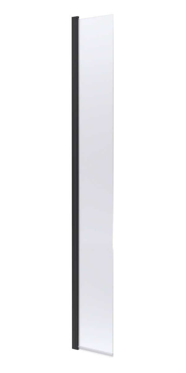 Hudson Reed Hinged Flipper Wetroom Screen, Durable Glass Wet Room Glass Panels & Shower Screen in Matt Black, 300mm x 1950mm
