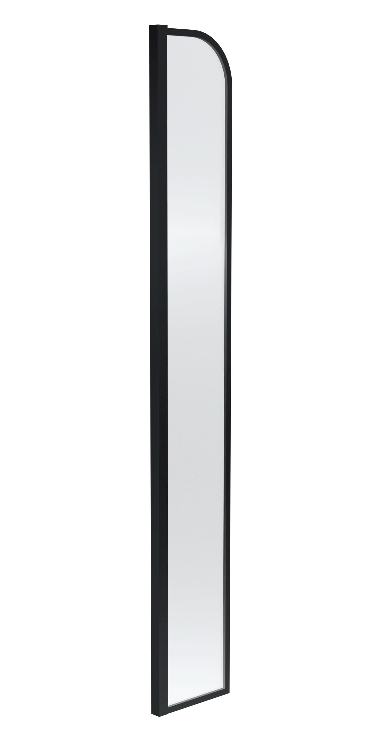 Hudson Reed Arch Return Wetroom Screen, Durable Toughened Safety Glass Frameless Glass Wet Room Panel in Matt Black, 230mm