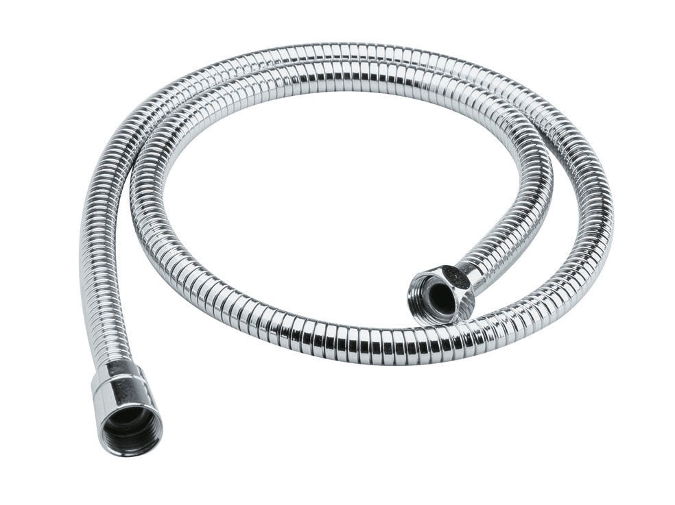 Nuie 2000mm Long Round Flexible Shower Hose - Chrome