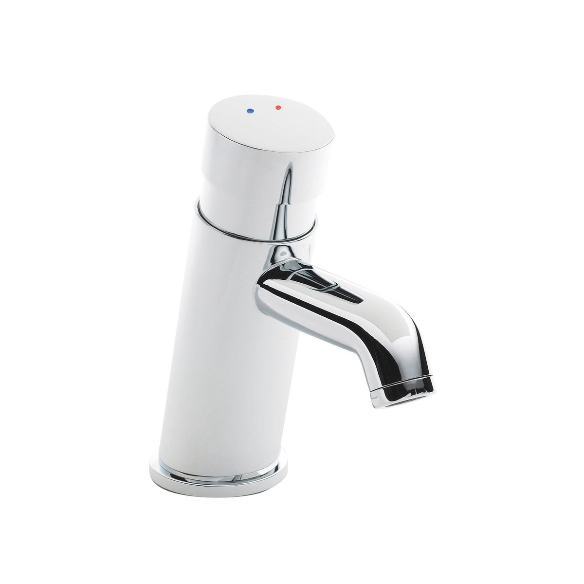 Foundry Self Closing Non-Concussive Mono Basin Mixer Tap - Chrome