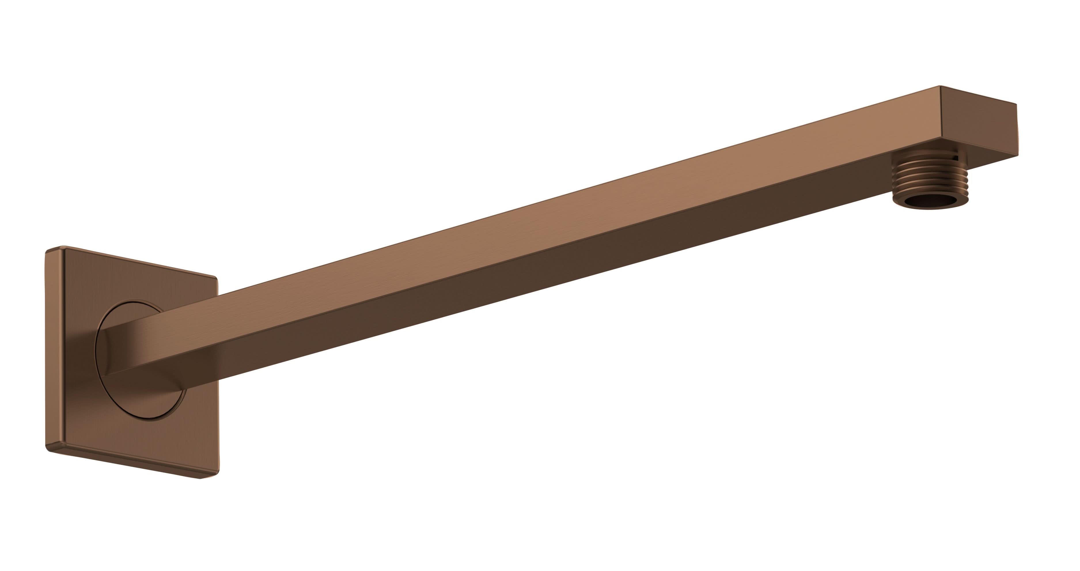 Nuie Small Rectangular Shower Arm, Durable Shower Accessories for Modern Bathrooms, Brushed Bronze, 400mmX85mmX60mm