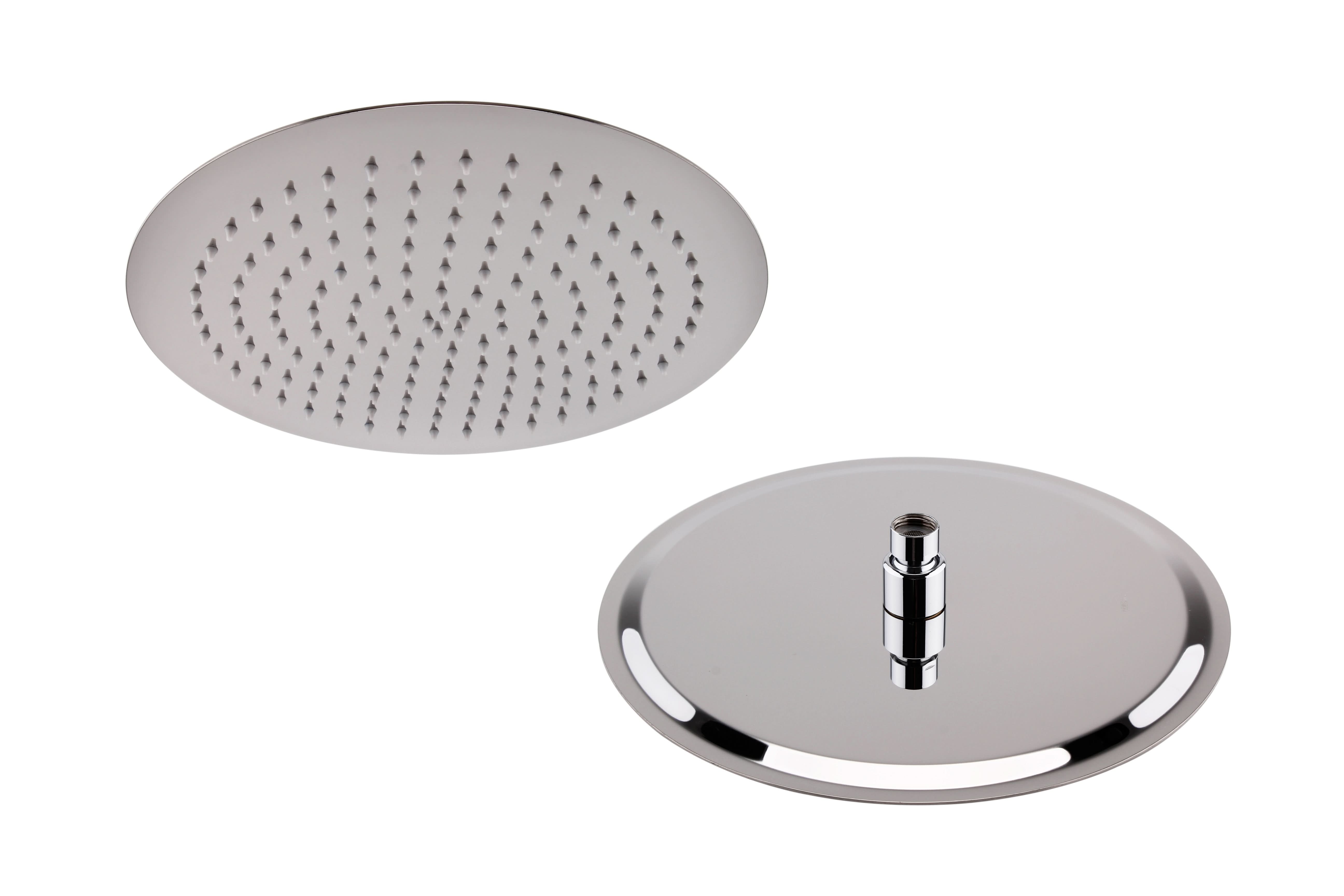 Hudson Reed Fixed Head, Round Minimalist Design, Crafted from High-quality Steel, Shower Accessories, Chrome, 300mm Diameter