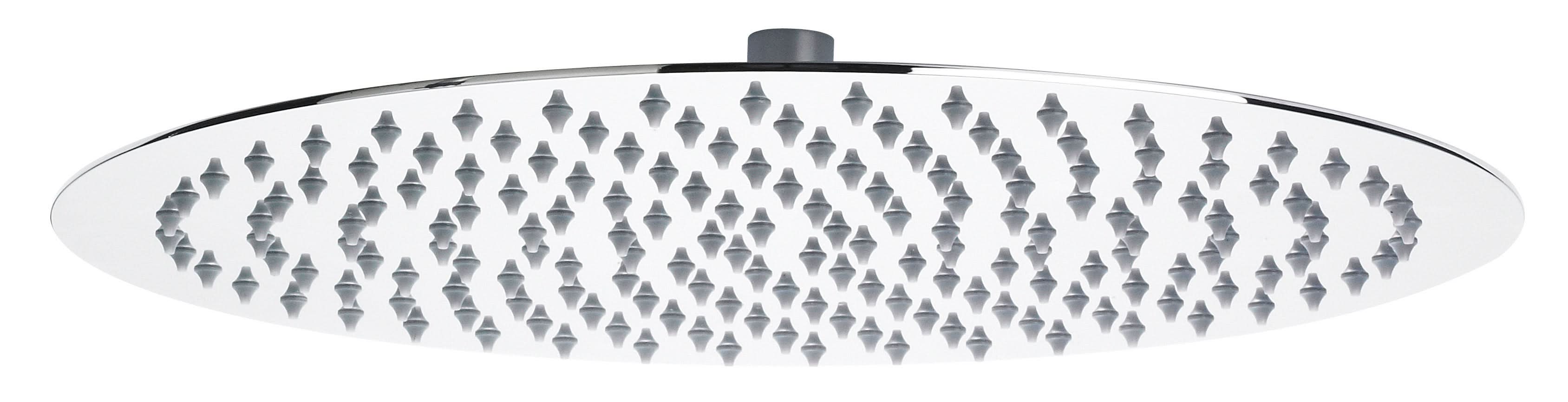 Hudson Reed Fixed Shower Heads Fixed Head, Round Minimalist Design, Shower Accessories, Chrome, 400mm Diameter
