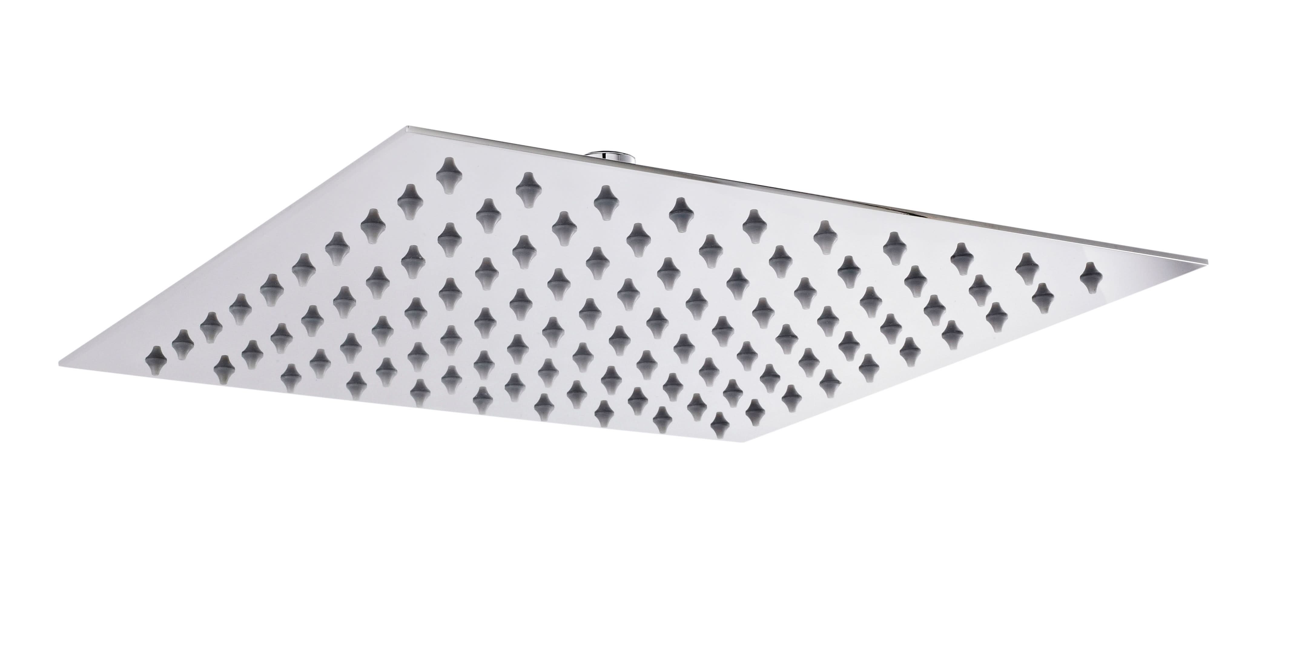 Hudson Reed Fixed Head, Square Minimalist Design, Built from Durable Steel, Shower Accessories, Chrome, 300mmX300mm