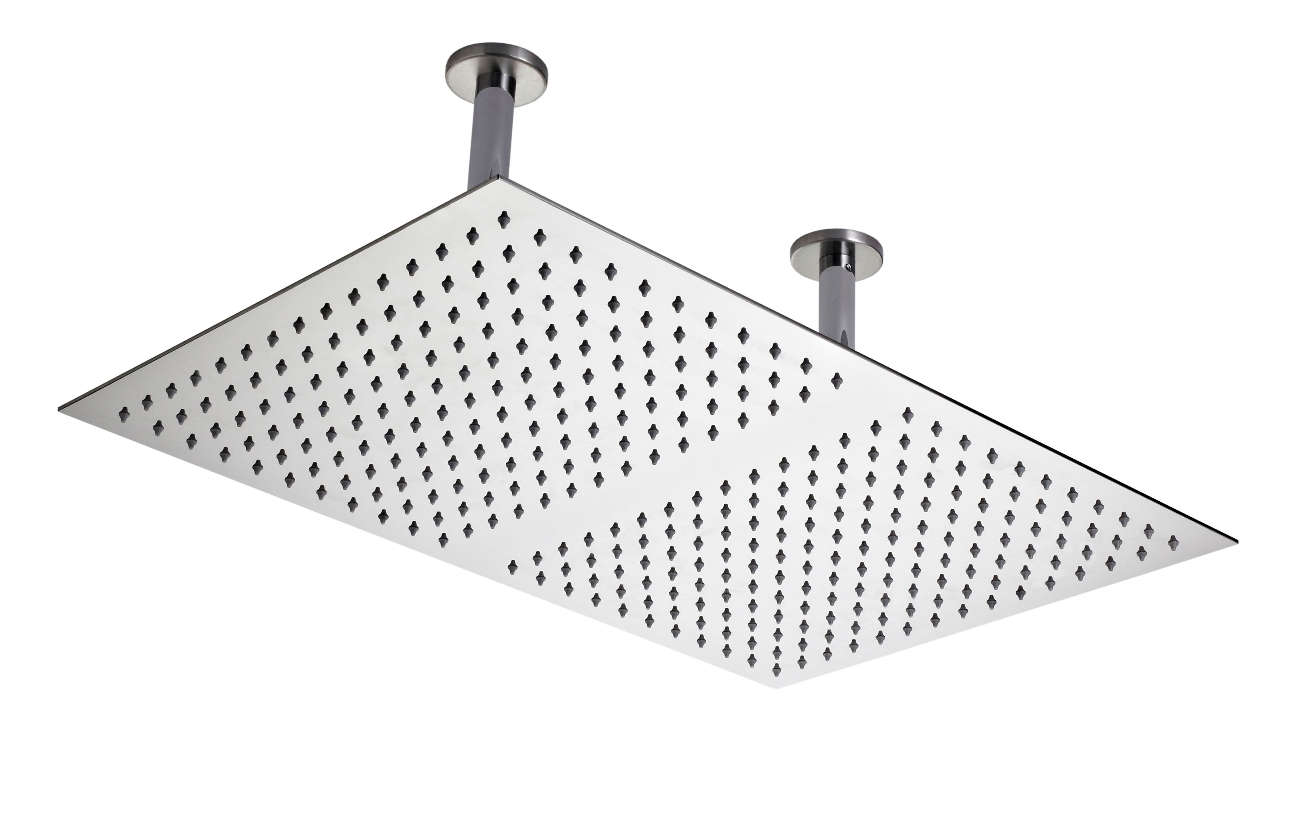 Hudson Reed Fixed Shower Heads Ceiling-Mounted Fixed Head, Rectangular Minimalist Design, Shower Accessories, Chrome, 600mmX400mm