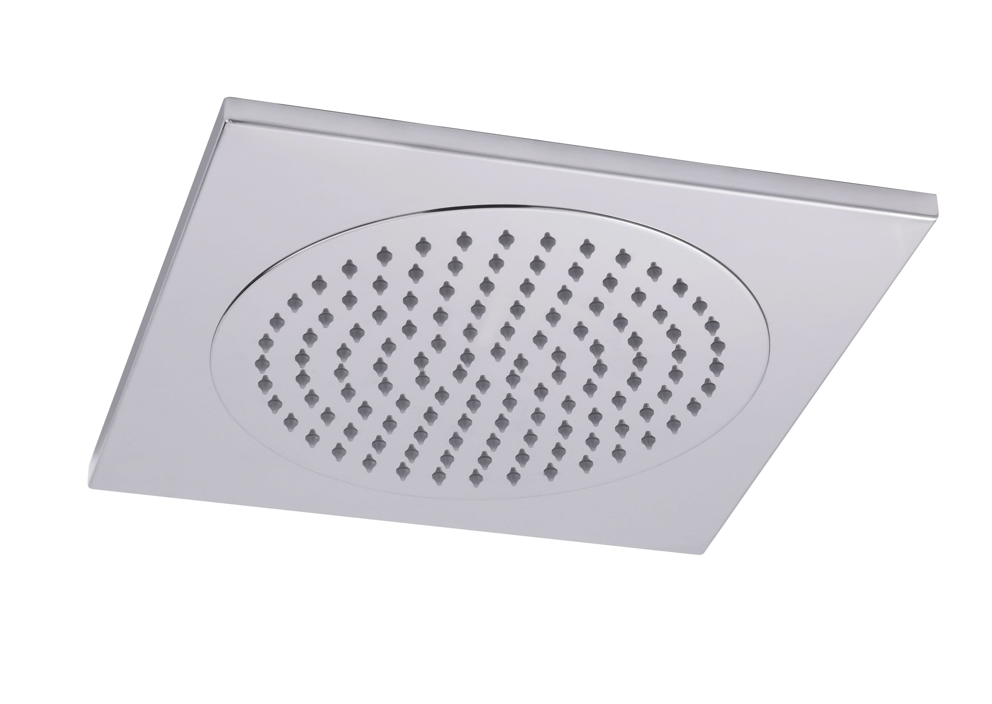 Hudson Reed Fixed Shower Heads Ceiling Tile Fixed Head, Square Minimalist Design, Shower Accessories, Chrome, 370mmX370mm