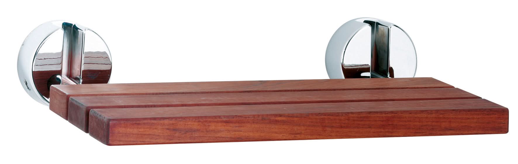 Hudson Reed Shower Seat for Elderly & Disabled, Wall Mounted Folding Wooden Seat for Walk-In Showers, Modern and Space-Saving Design with Chrome Hinges, 500mm