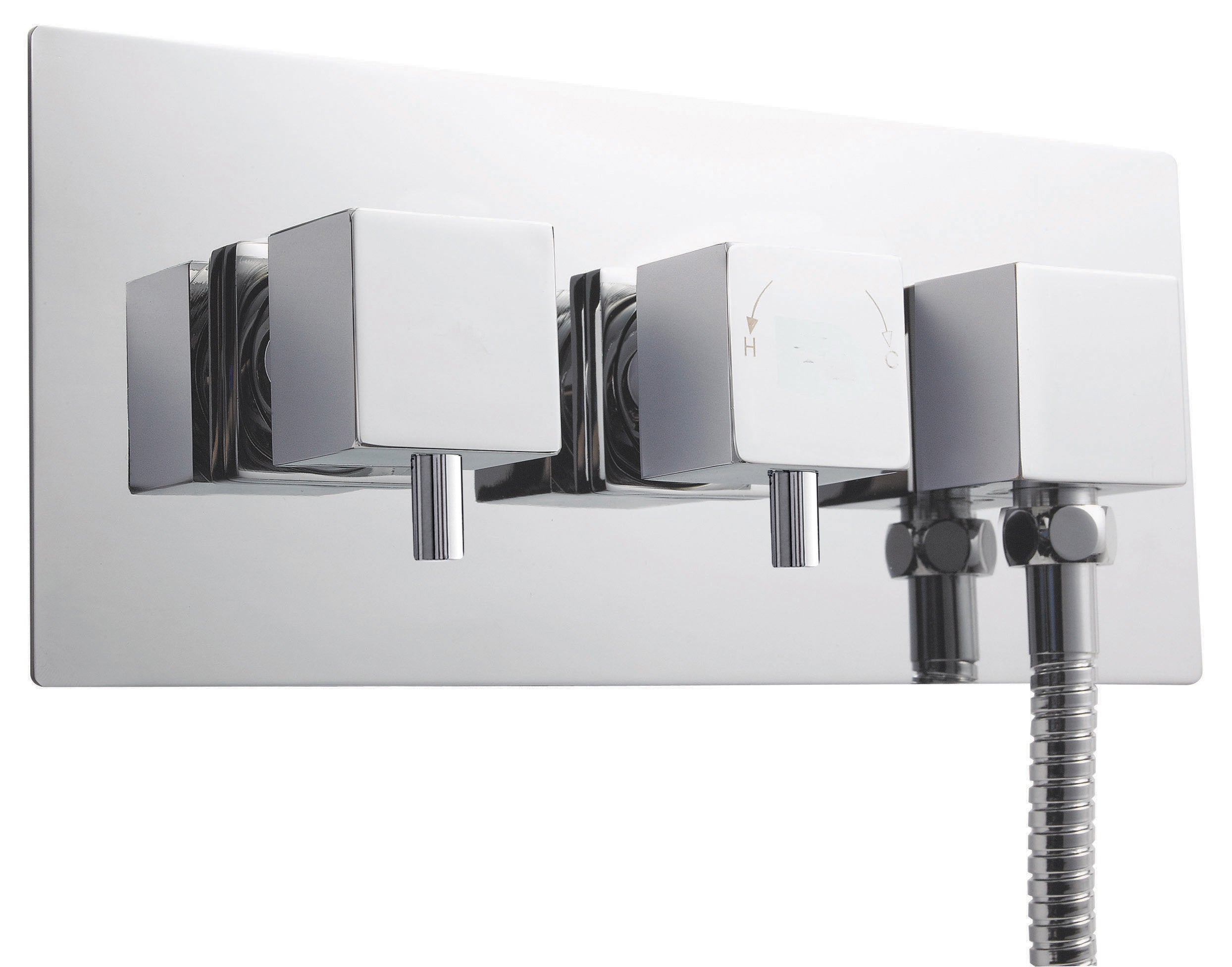Nuie Volt Dual Handle Concealed Shower Valve With Diverter - Chrome