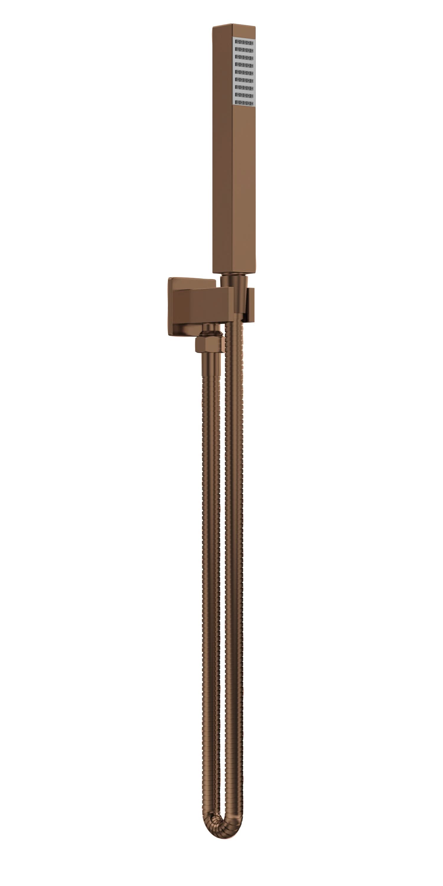 Nuie Square Outlet Elbow, Parking Bracket & Kit, Stylish Shower Accessories for Modern Bathrooms, Brushed Bronze